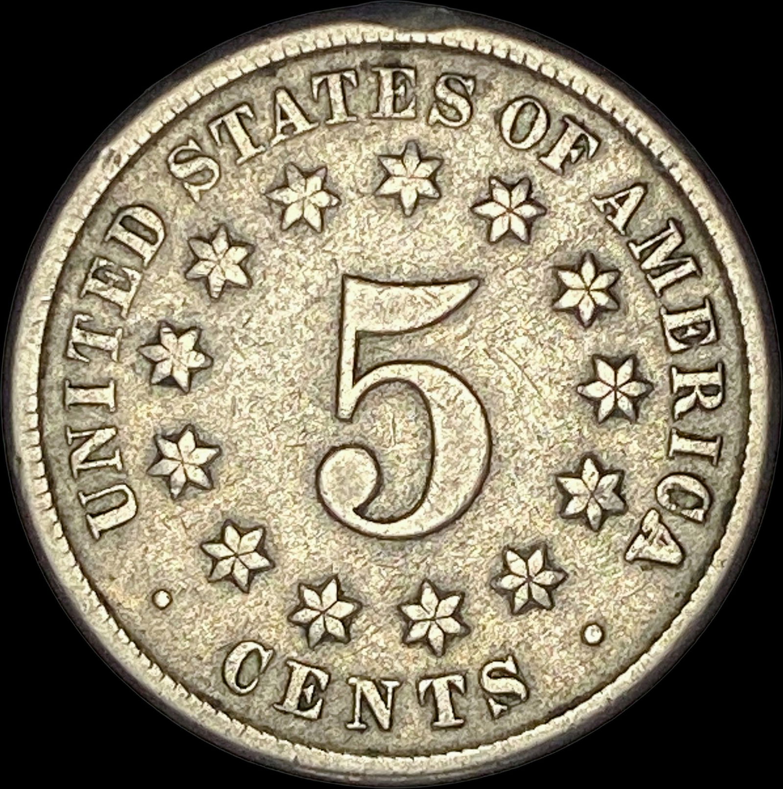 1872 Shield Nickel LIGHTLY CIRCULATED (1 of 2)