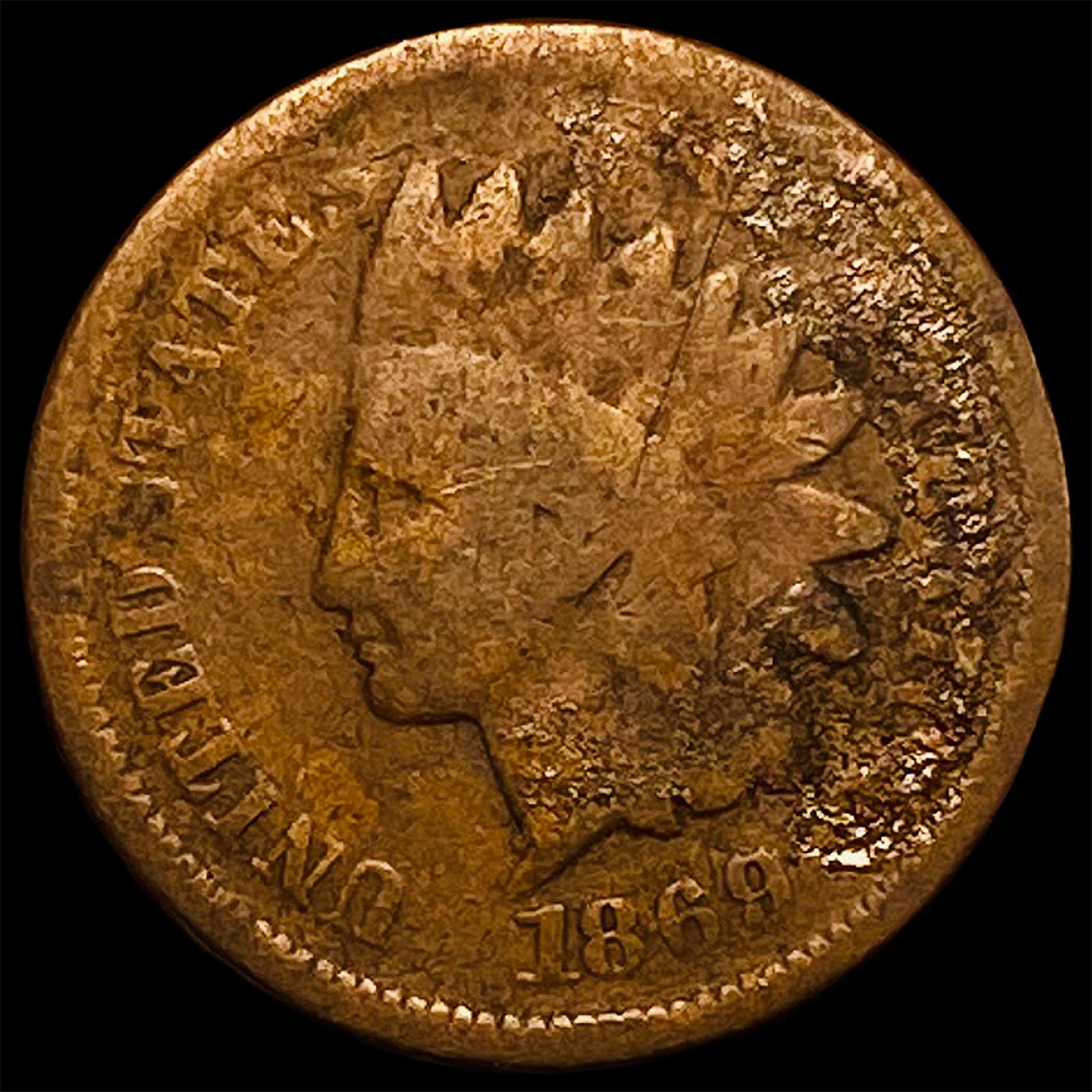 1869 Indian Head Cent NICELY CIRCULATED (1 of 2)