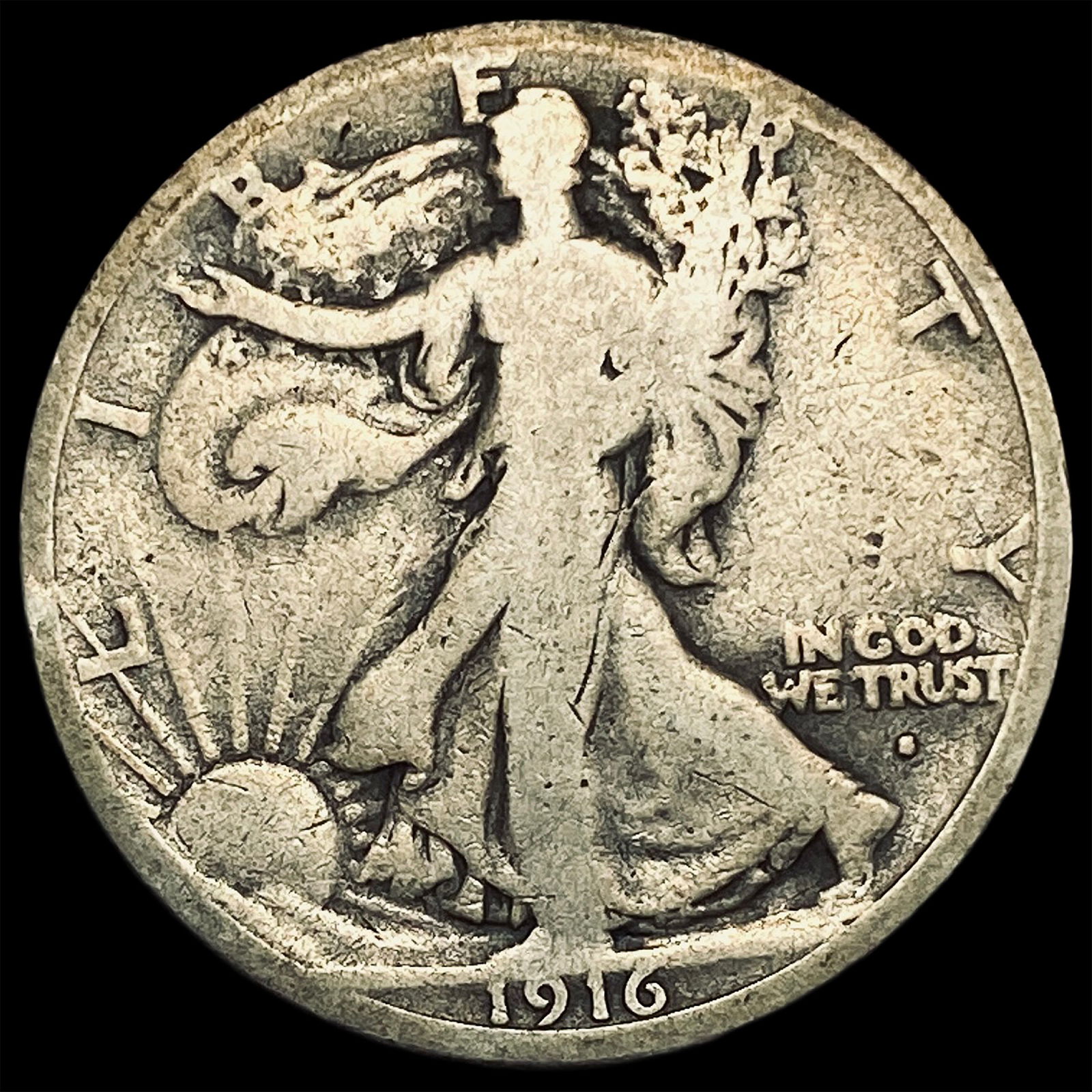 1916-S Walking Liberty Half Dollar NICELY CIRCULATED (1 of 2)