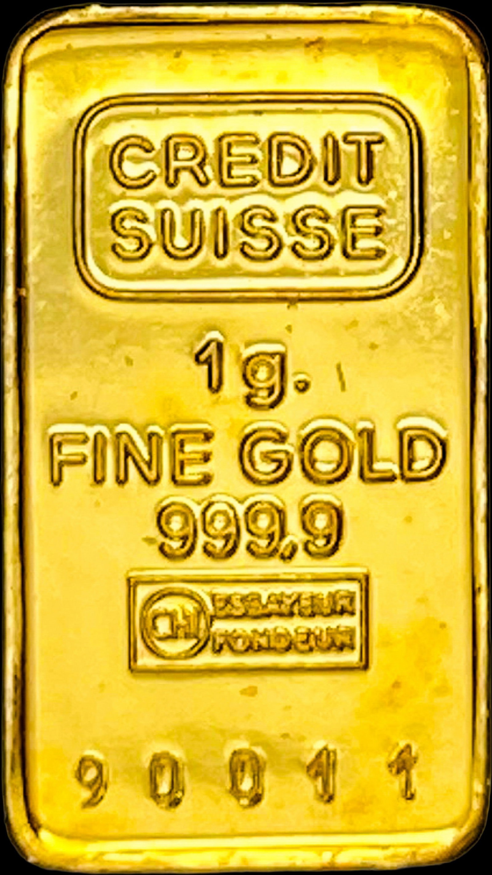 Credit Suisse 1g Gold Bar 999.9 HIGH GRADE: Credit Suisse 1g Gold Bar 999.9 HIGH GRADE