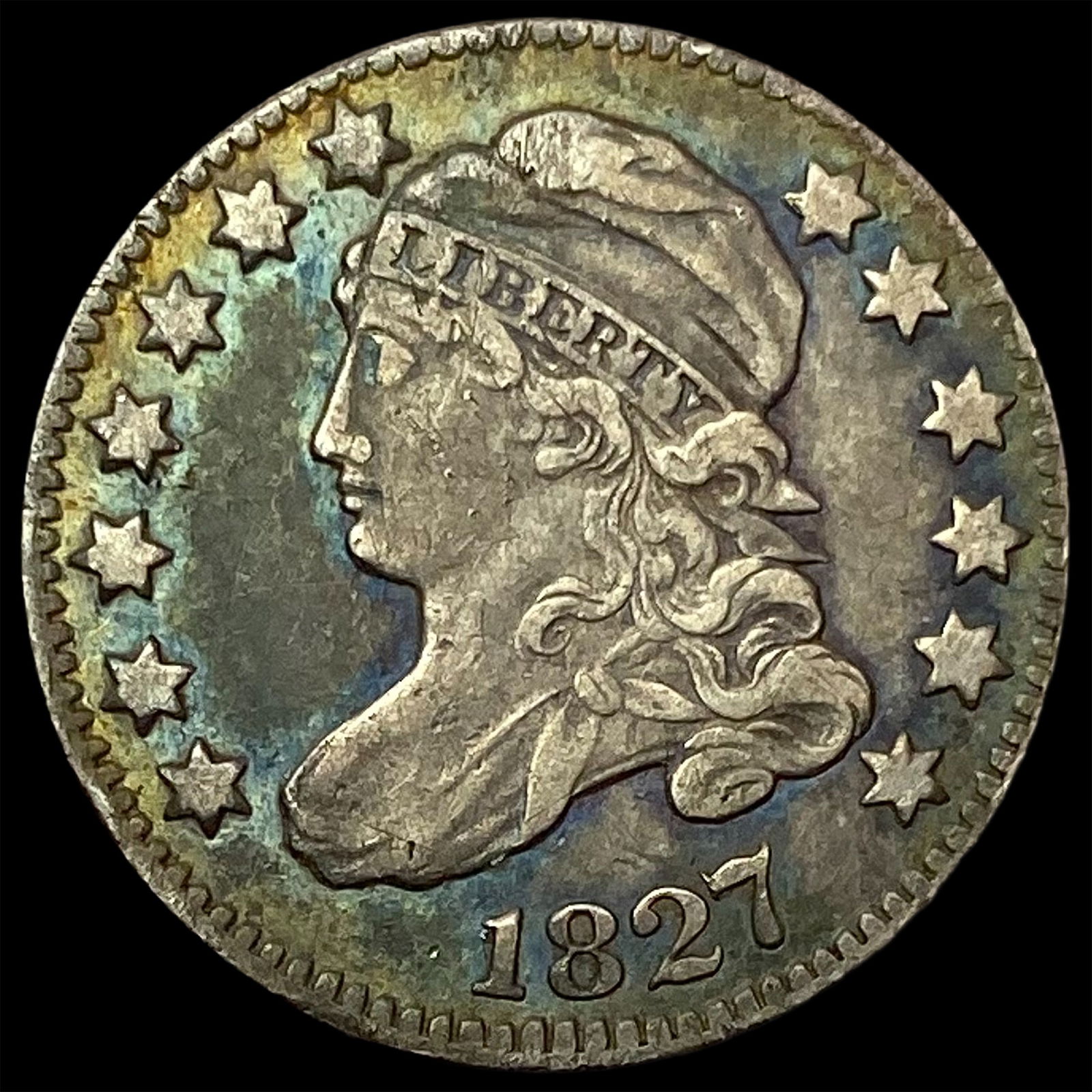 1827 Pointed Top Capped Bust Dime ABOUT  UNCIRCULATED (1 of 2)