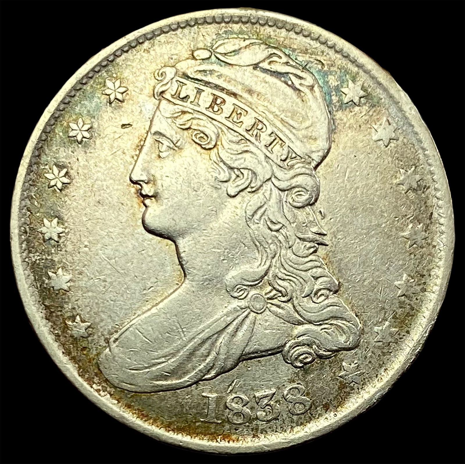 1838 Silver Half Dollar (Capped Bust) NEARLY  UNCIRCULATED (1 of 2)