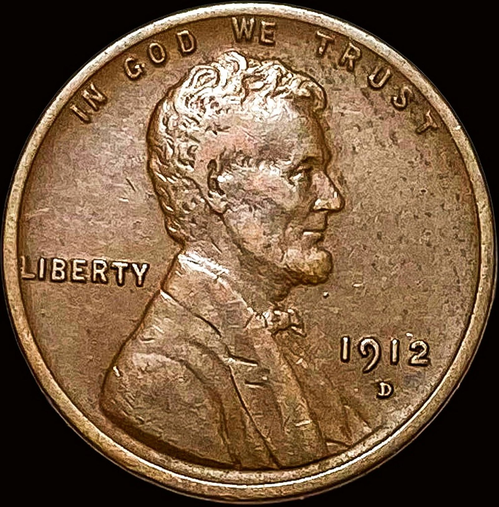 1912-D Bronze Lincoln Wheat Cent NEARLY  UNCIRCULATED (1 of 2)