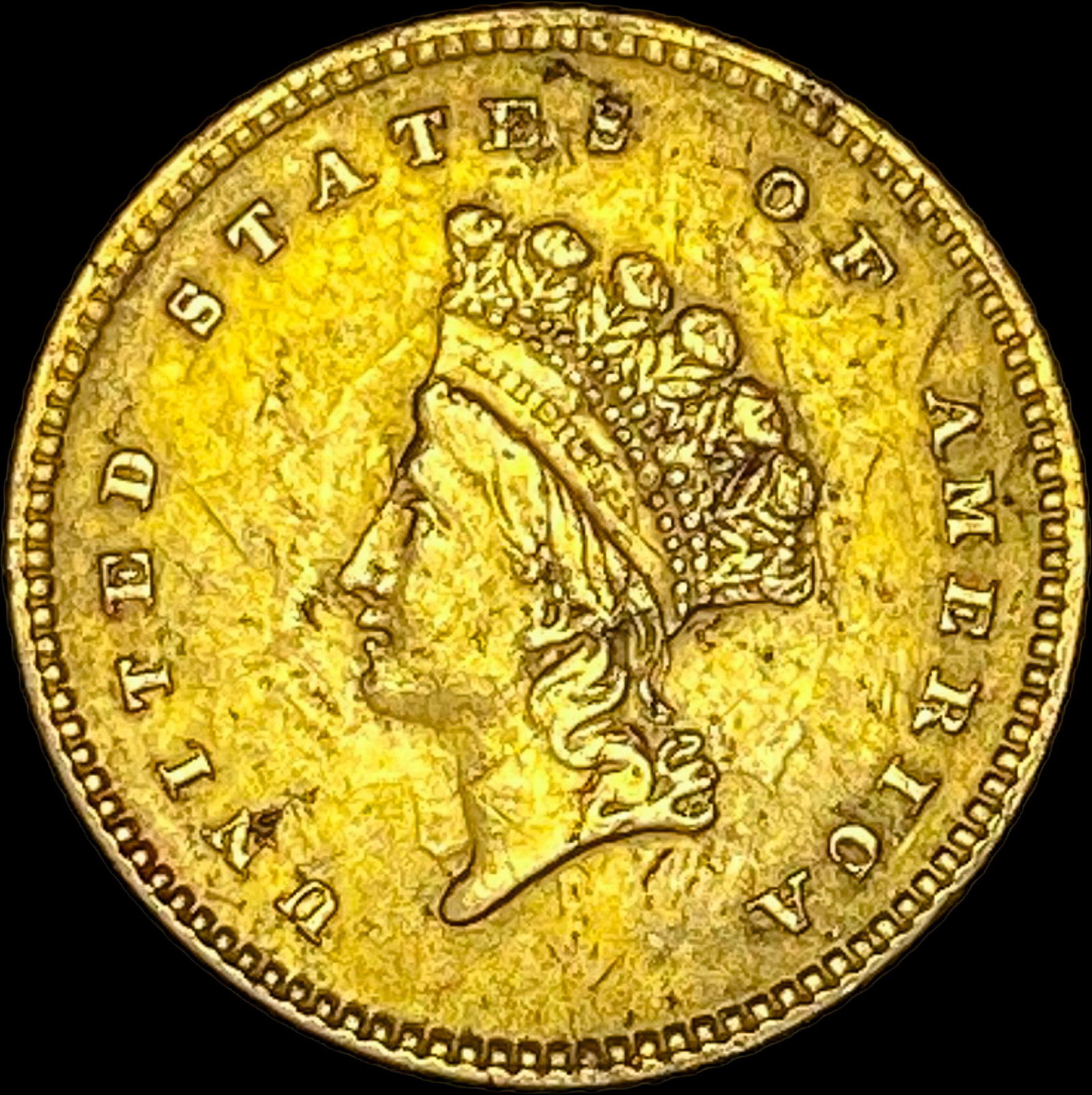 1854 Gold $1 Indian Head Type 2   HIGH GRADE (1 of 2)