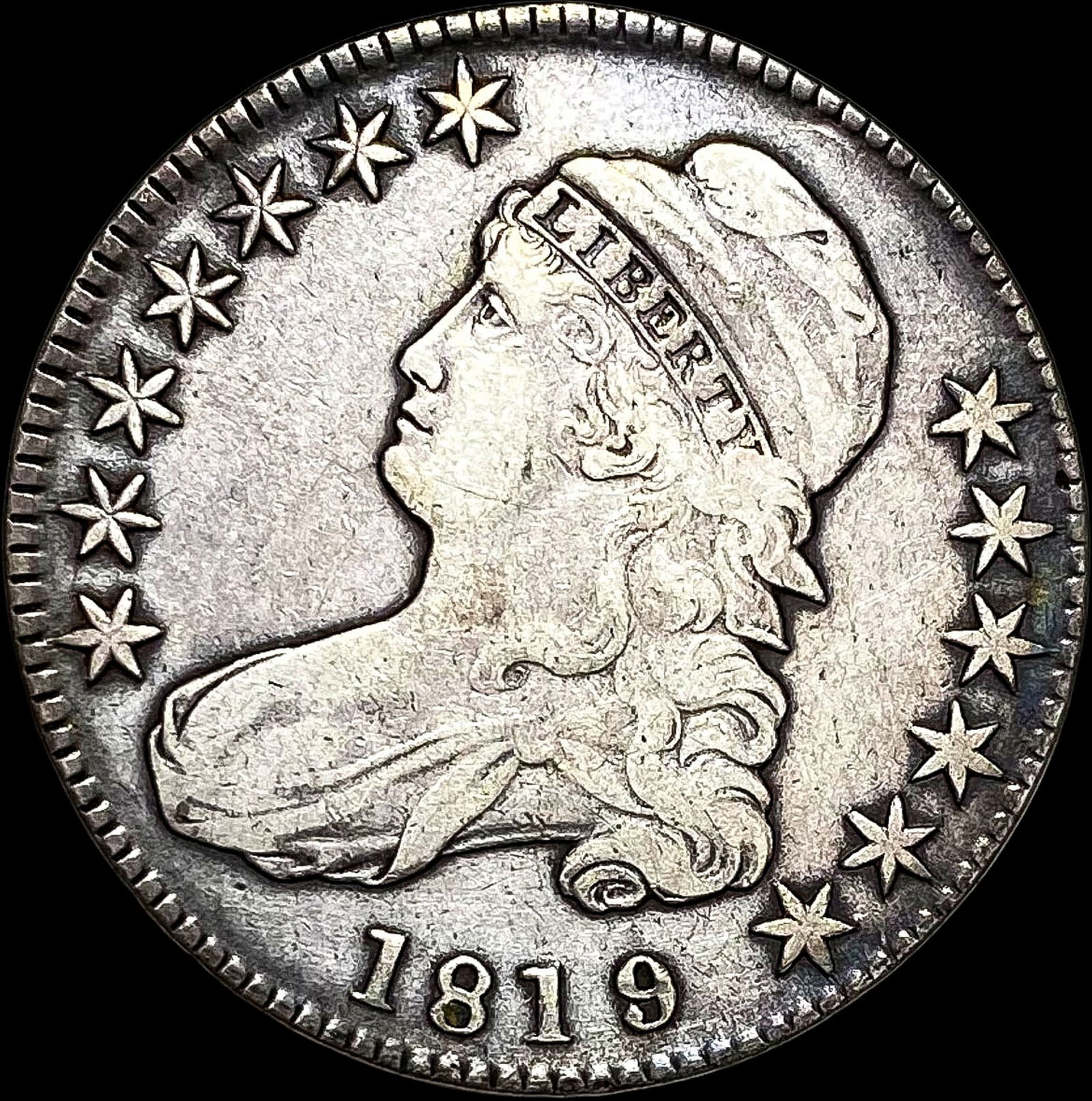 1819 Capped Bust Half Dollar LIGHTLY  CIRCULATED (1 of 2)