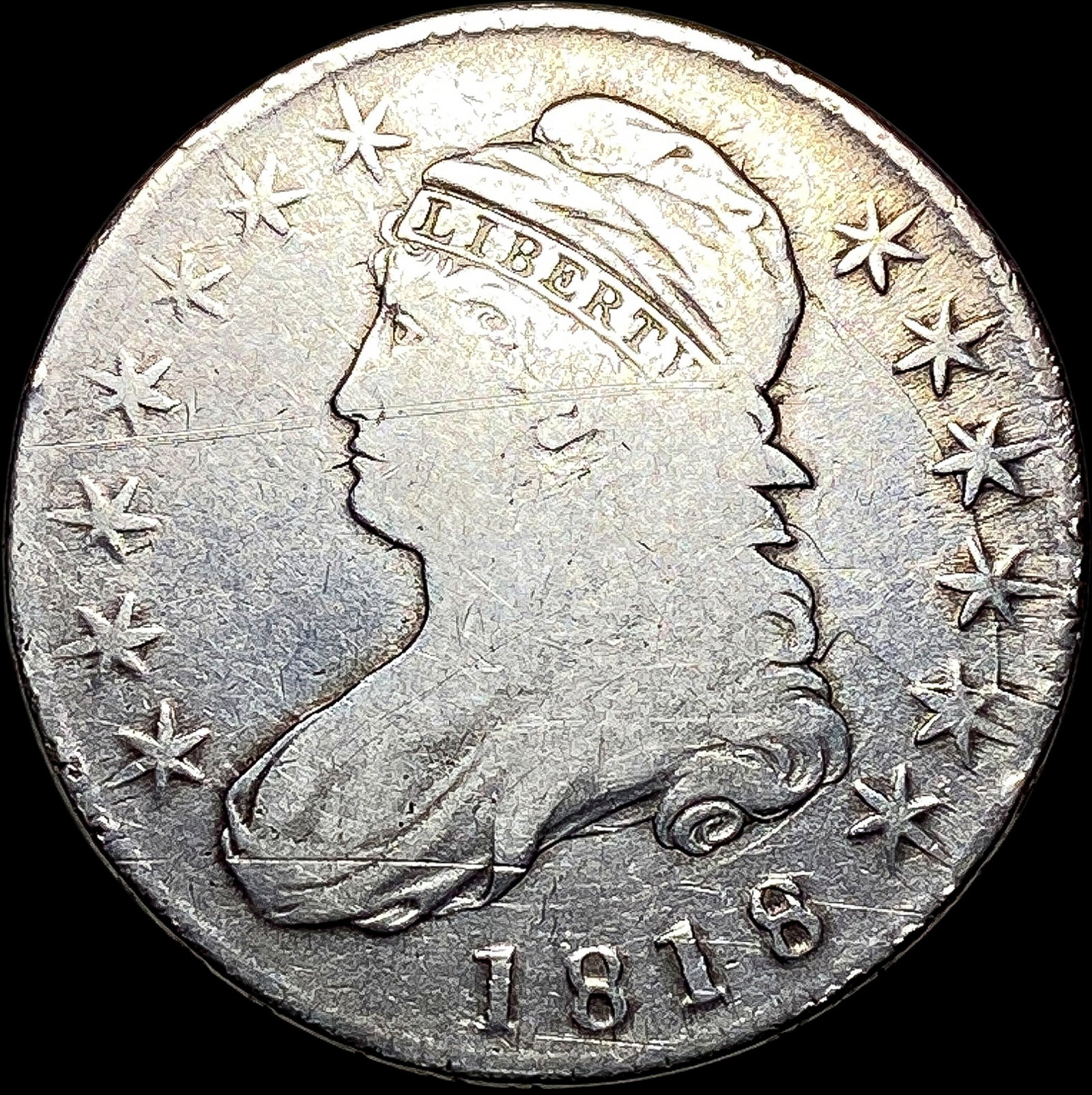 1818 Capped Bust Half Dollar NICELY CIRCULATED: 1818 Capped Bust Half Dollar NICELY CIRCULATED