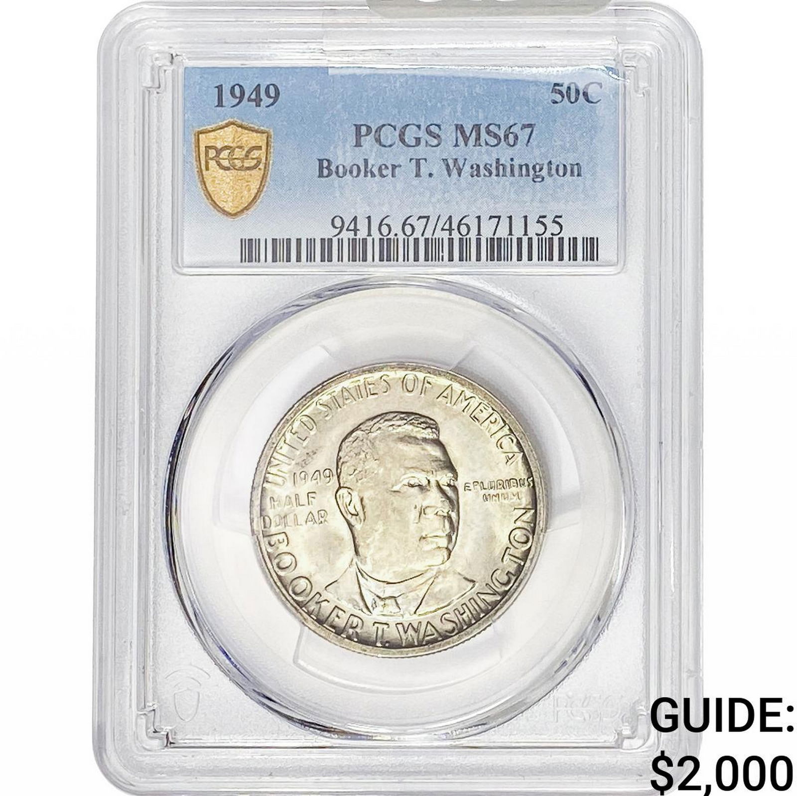 1949 Booker T Half Dollar PCGS MS67 (1 of 2)
