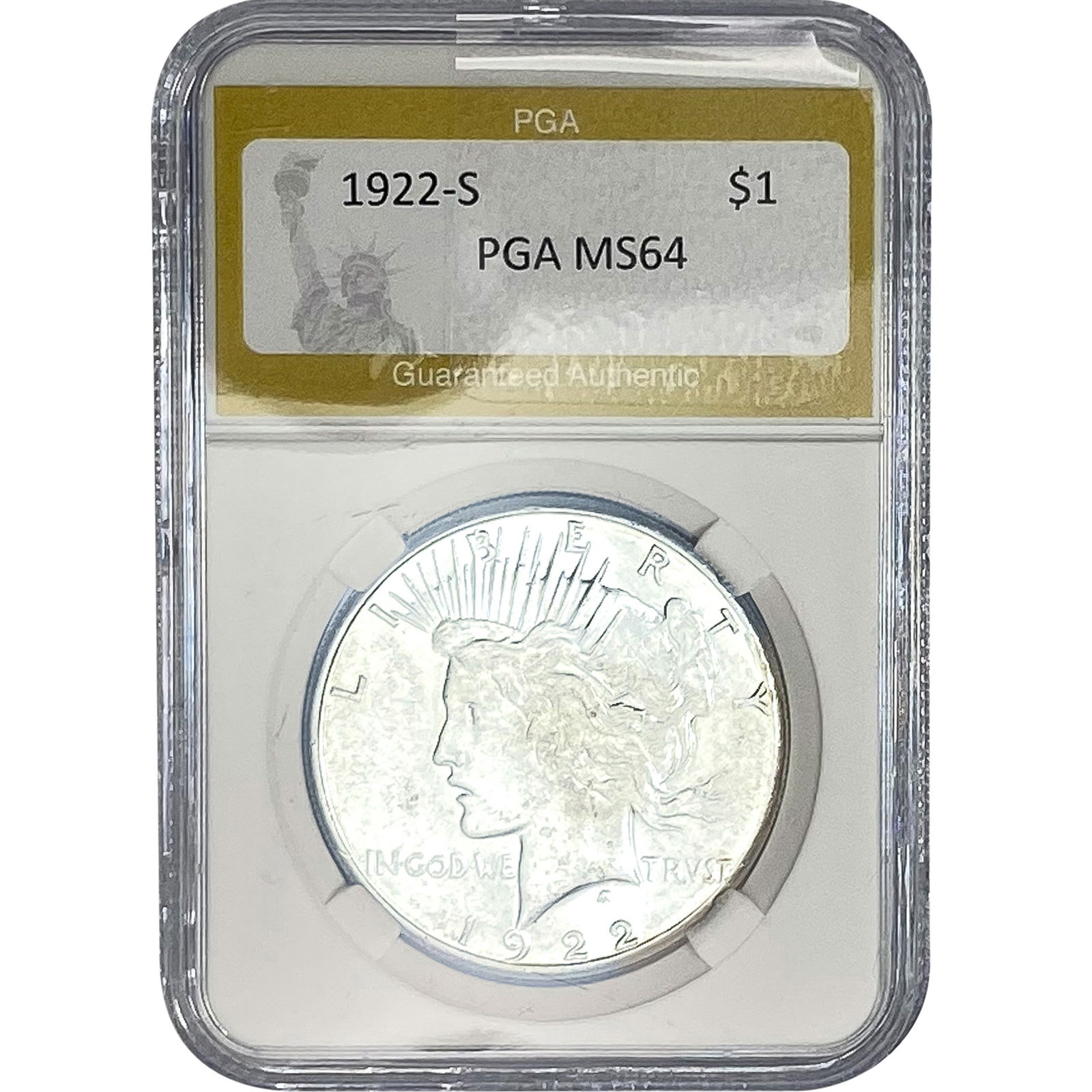 1922-S Silver Peace Dollar PGA MS64 (1 of 2)