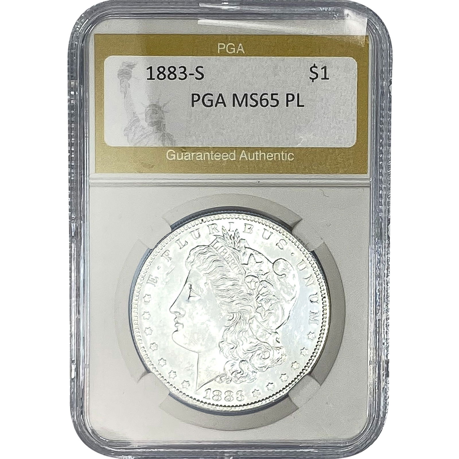1883-S Morgan Silver Dollar PGA MS65 PL (1 of 2)
