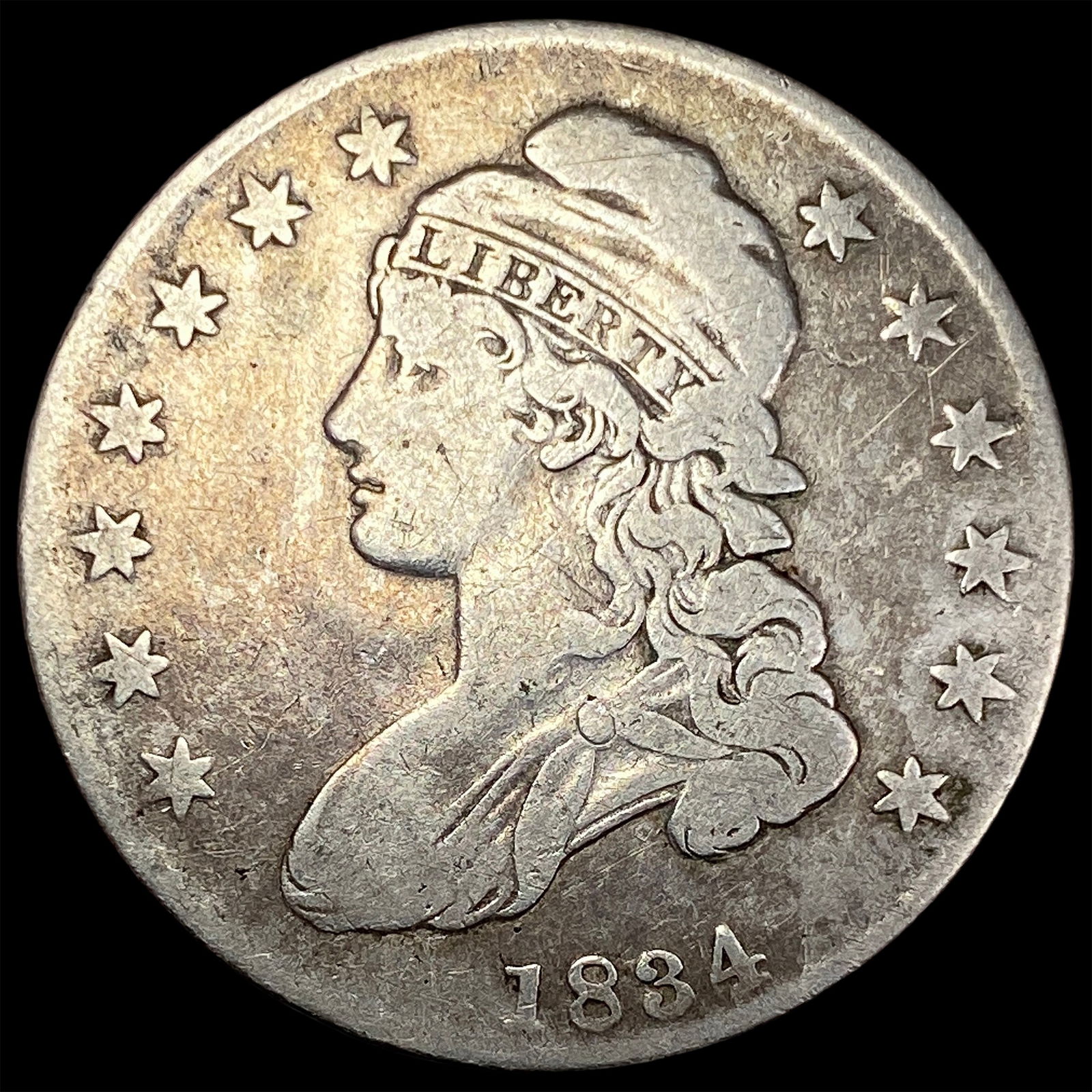 1834 Silver Capped Bust Half Dollar LIGHTLY CIRCULATED (1 of 2)