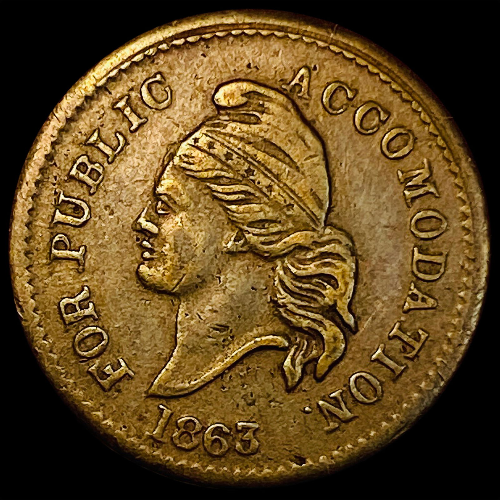 1863 Civil War Token Patriotic CLOSELY UNCIRCULATED (1 of 2)