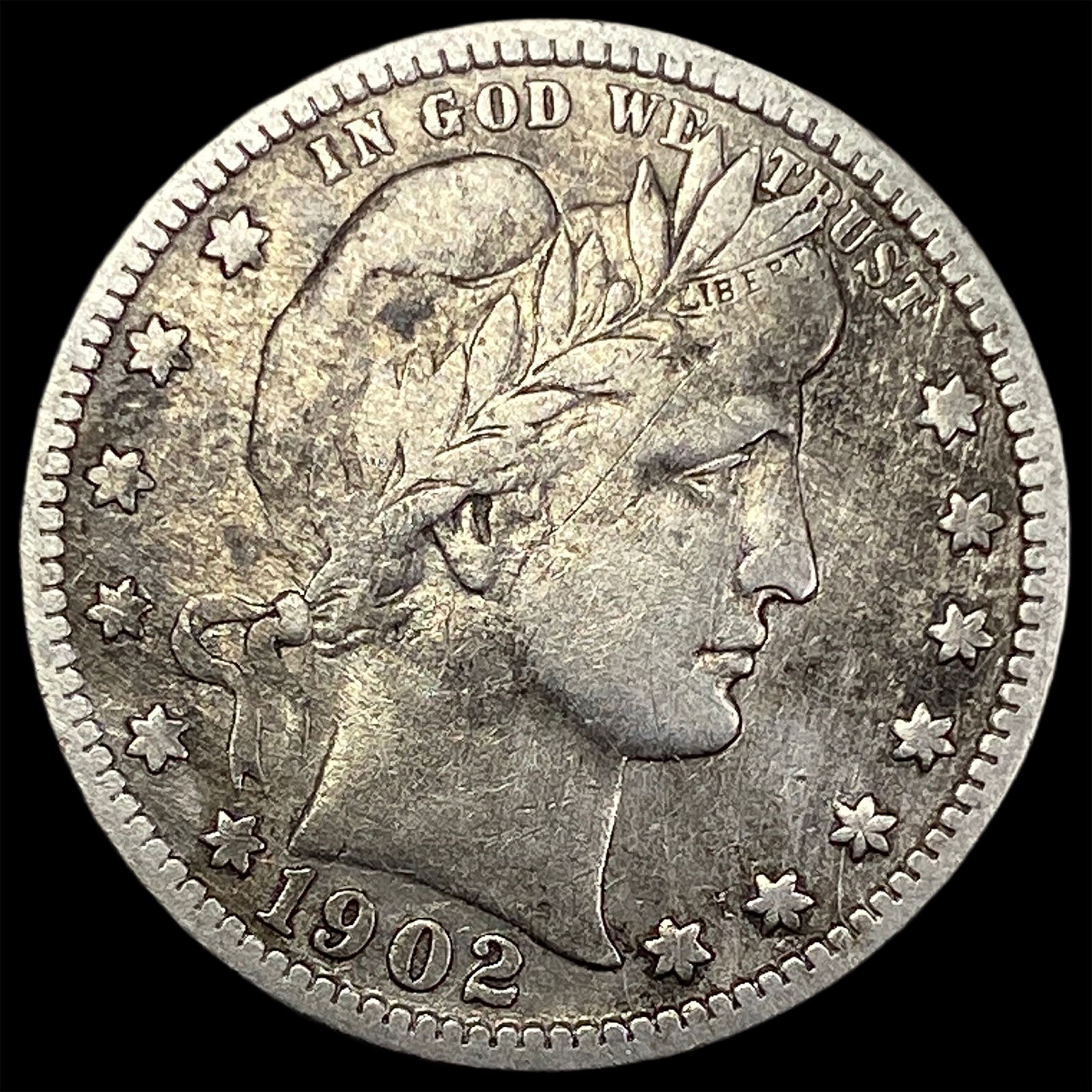 1902-S Barber Silver Quarter LIGHTLY CIRCULATED (1 of 2)