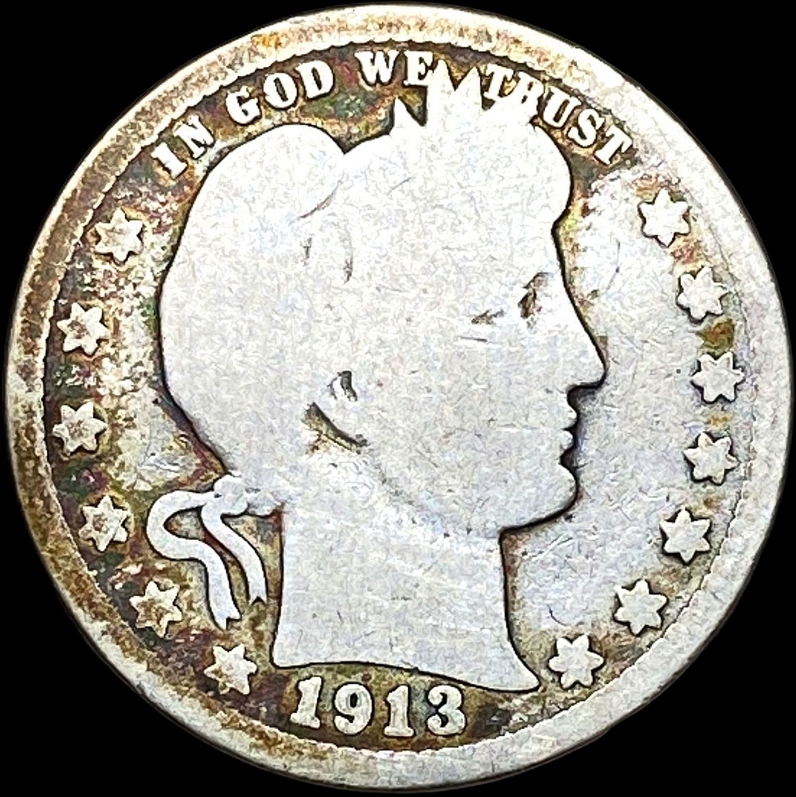 1913 Barber Silver Quarter NICELY CIRCULATED (1 of 2)