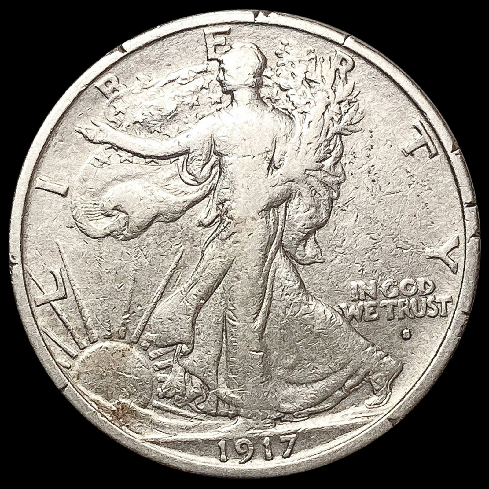 1917-S Walking Liberty Half Dollar NEARLY UNCIRCULATED (1 of 2)