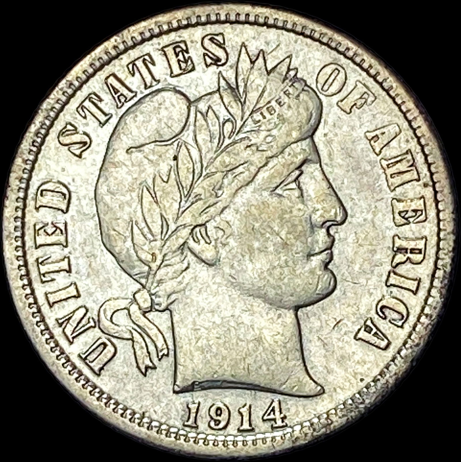 1914-S Silver Barber Dime CLOSELY  UNCIRCULATED (1 of 2)