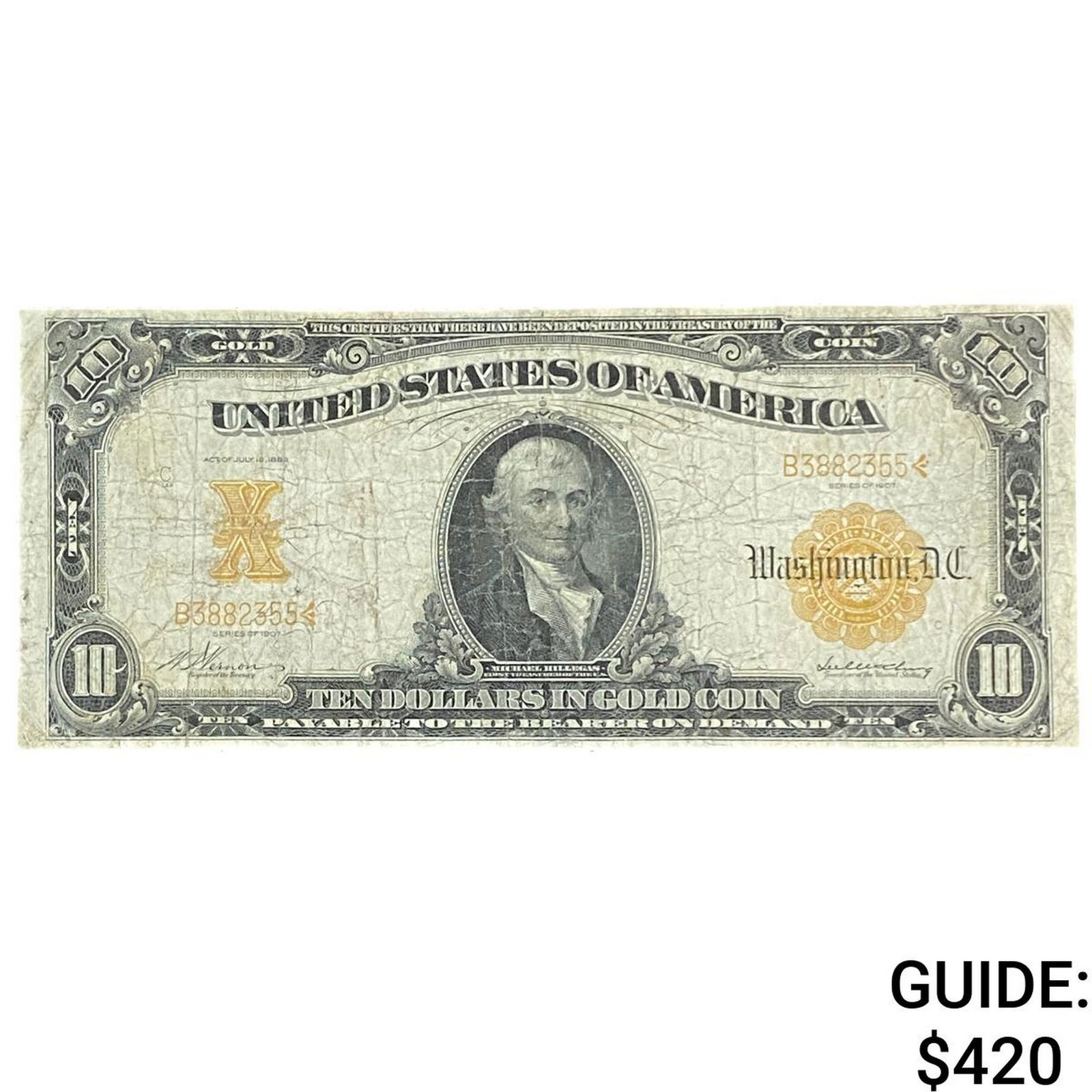 1907 $10 Gold Certificate (1 of 2)
