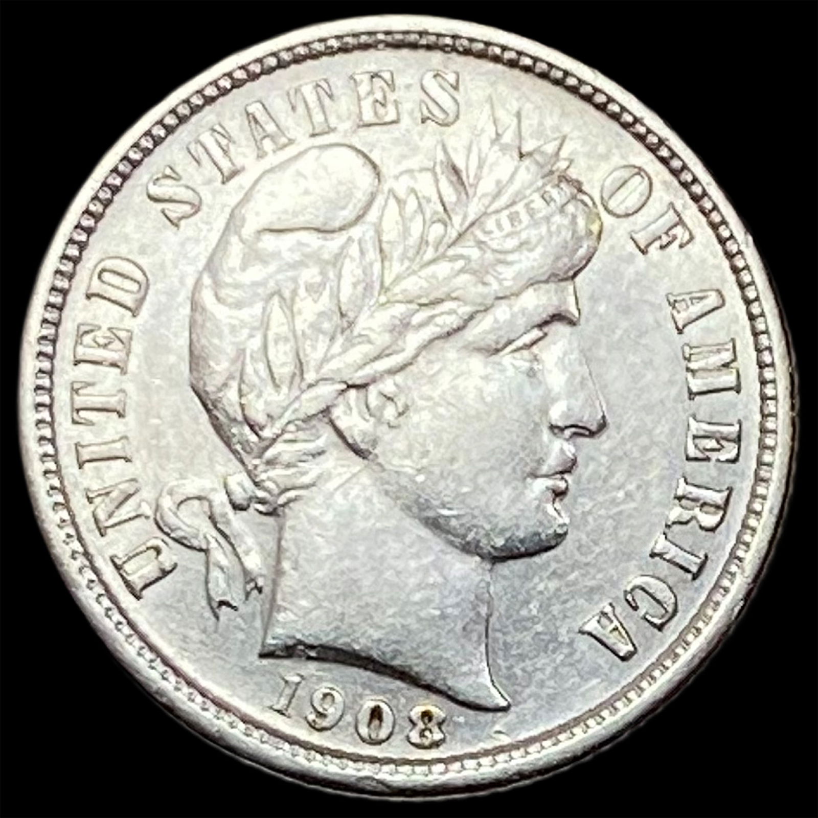1908-S Silver Barber Dime CLOSELY  UNCIRCULATED (1 of 2)