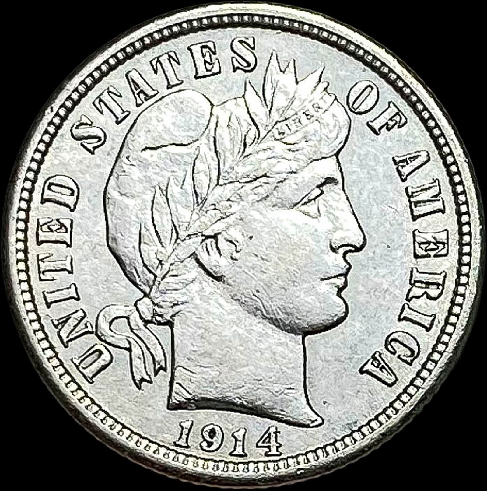 1914-D Silver Barber Dime CLOSELY UNCIRCULATED (1 of 2)