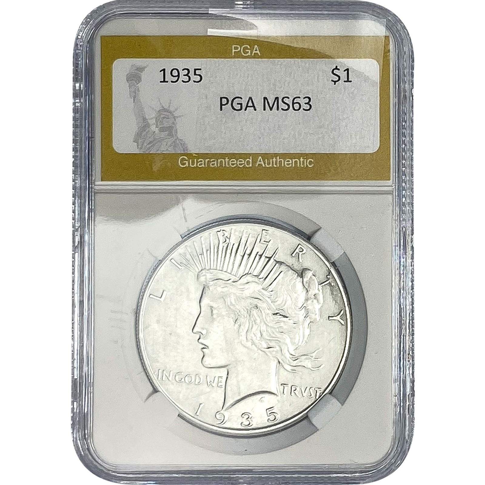 1935 Silver Peace Dollar PGA MS63 (1 of 2)