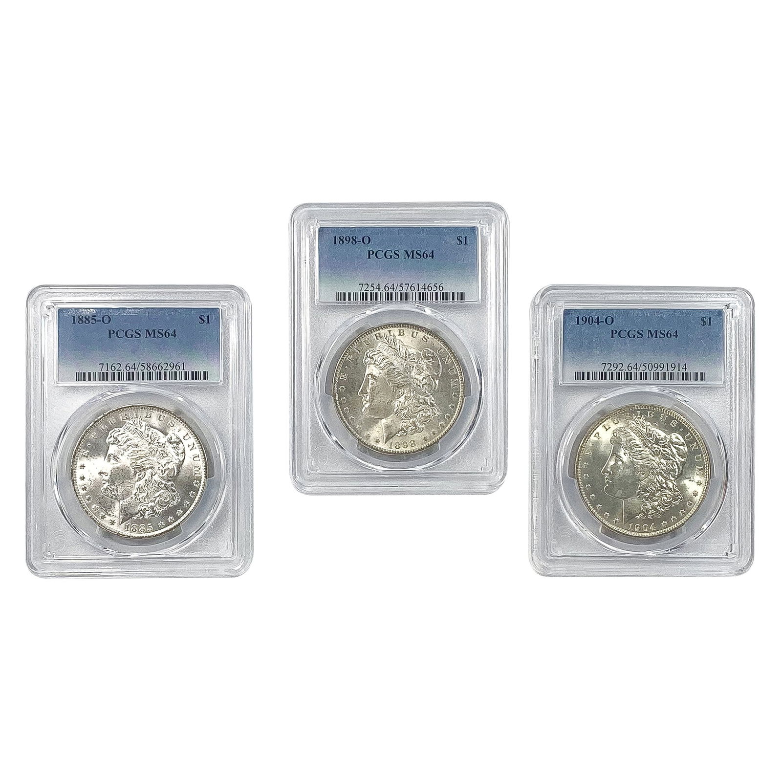 [3 Coins] 1885-1904 Morgan Silver Dollar PCGS MS64 (1 of 2)