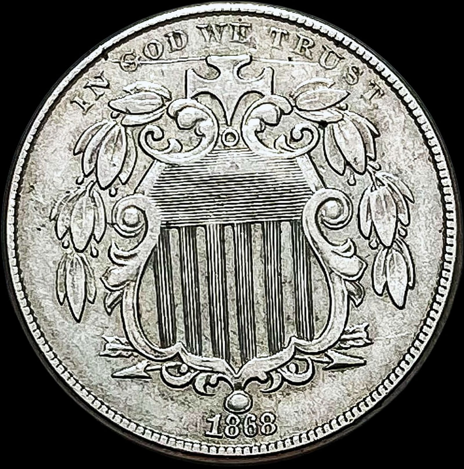 1868 Shield Nickel CLOSELY UNCIRCULATED (1 of 2)