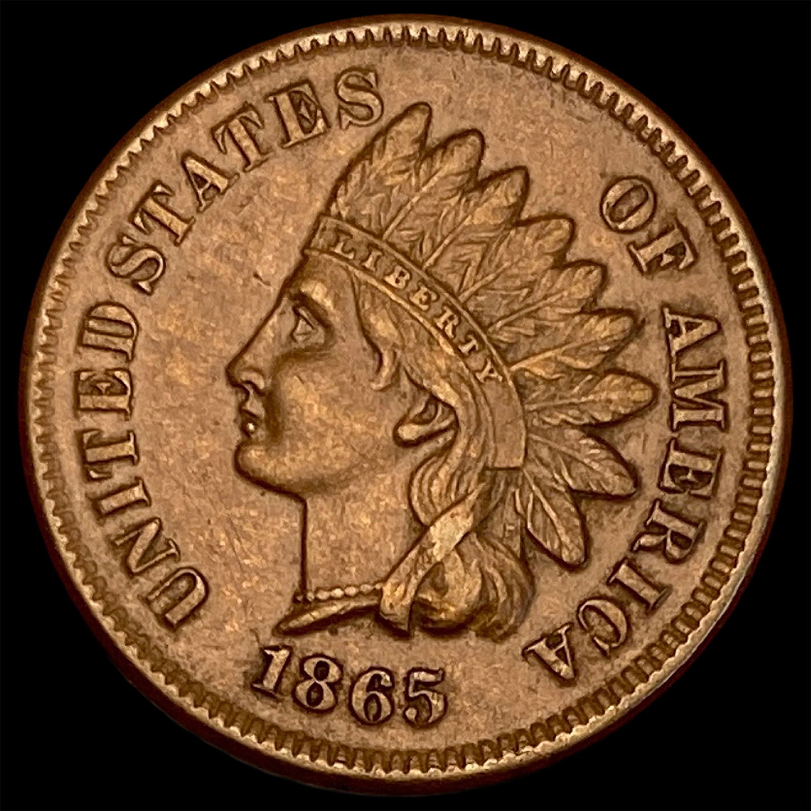 1865 Indian Head Cent CLOSELY UNCIRCULATED (1 of 2)