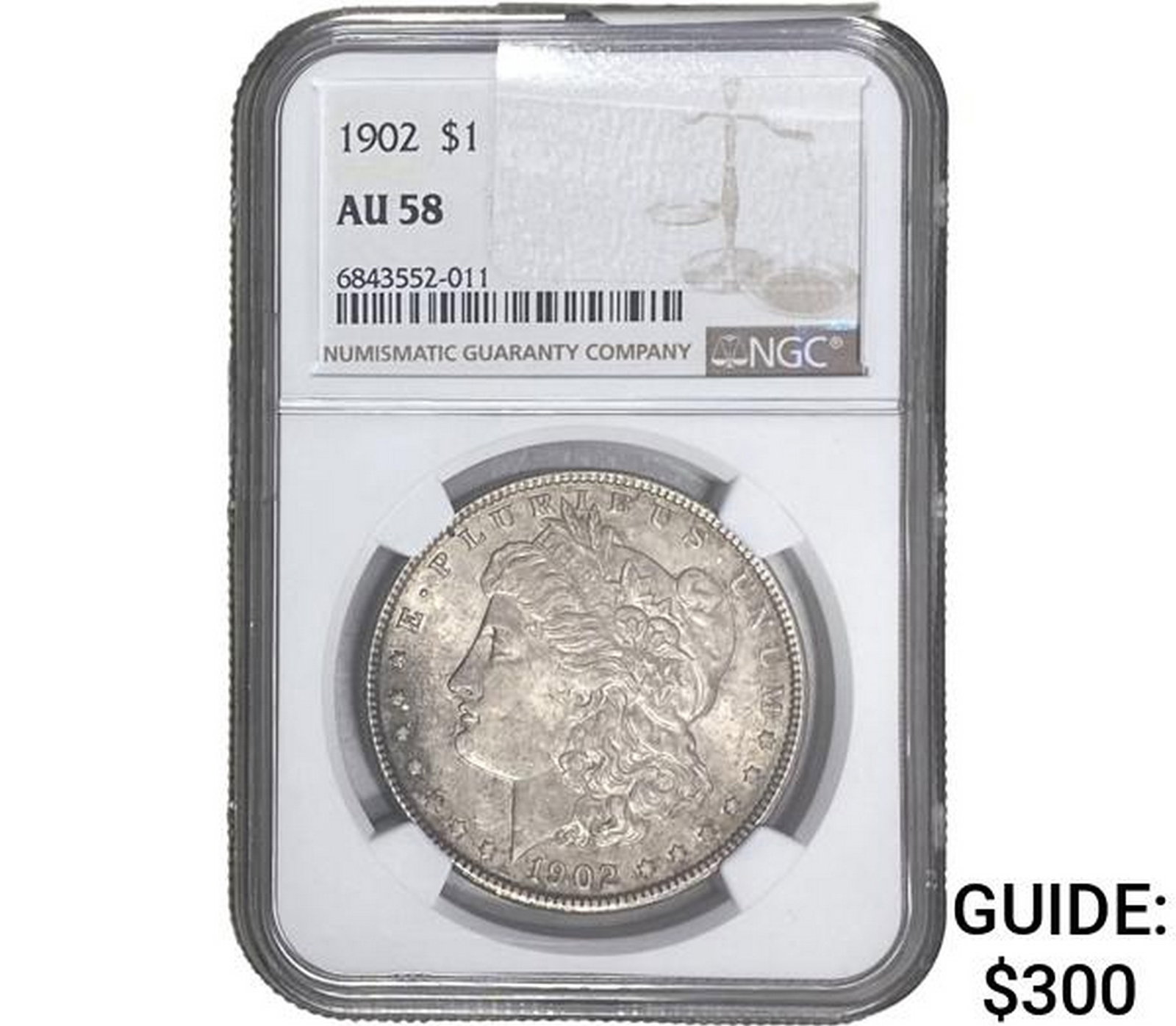 1902 Morgan Silver Dollar NGC AU58: 1902 Morgan Silver Dollar NGC AU58