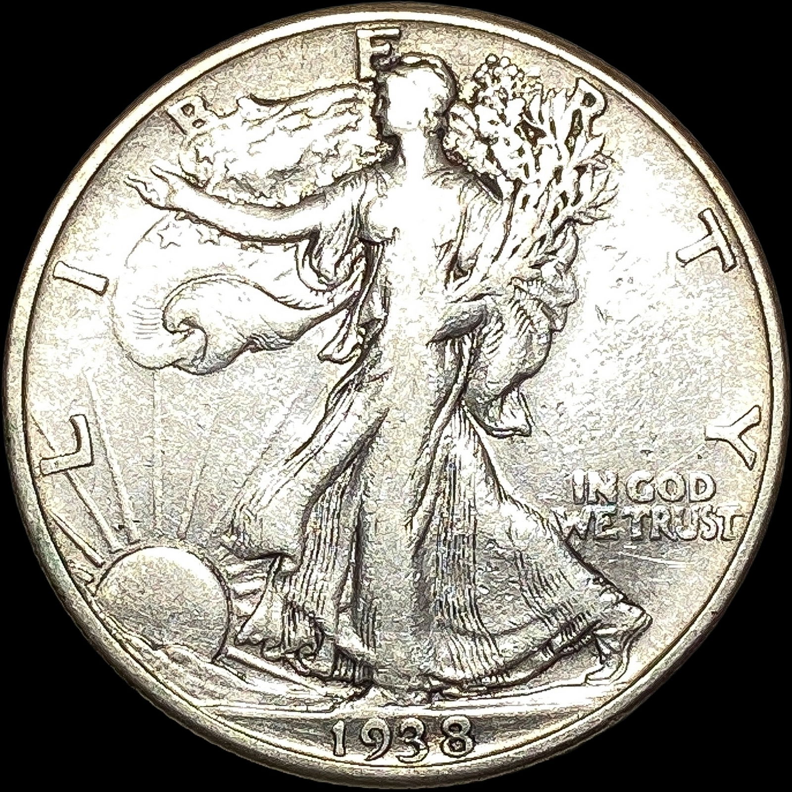 1938-D Walking Liberty Half Dollar NEARLY  UNCIRCULATED (1 of 2)