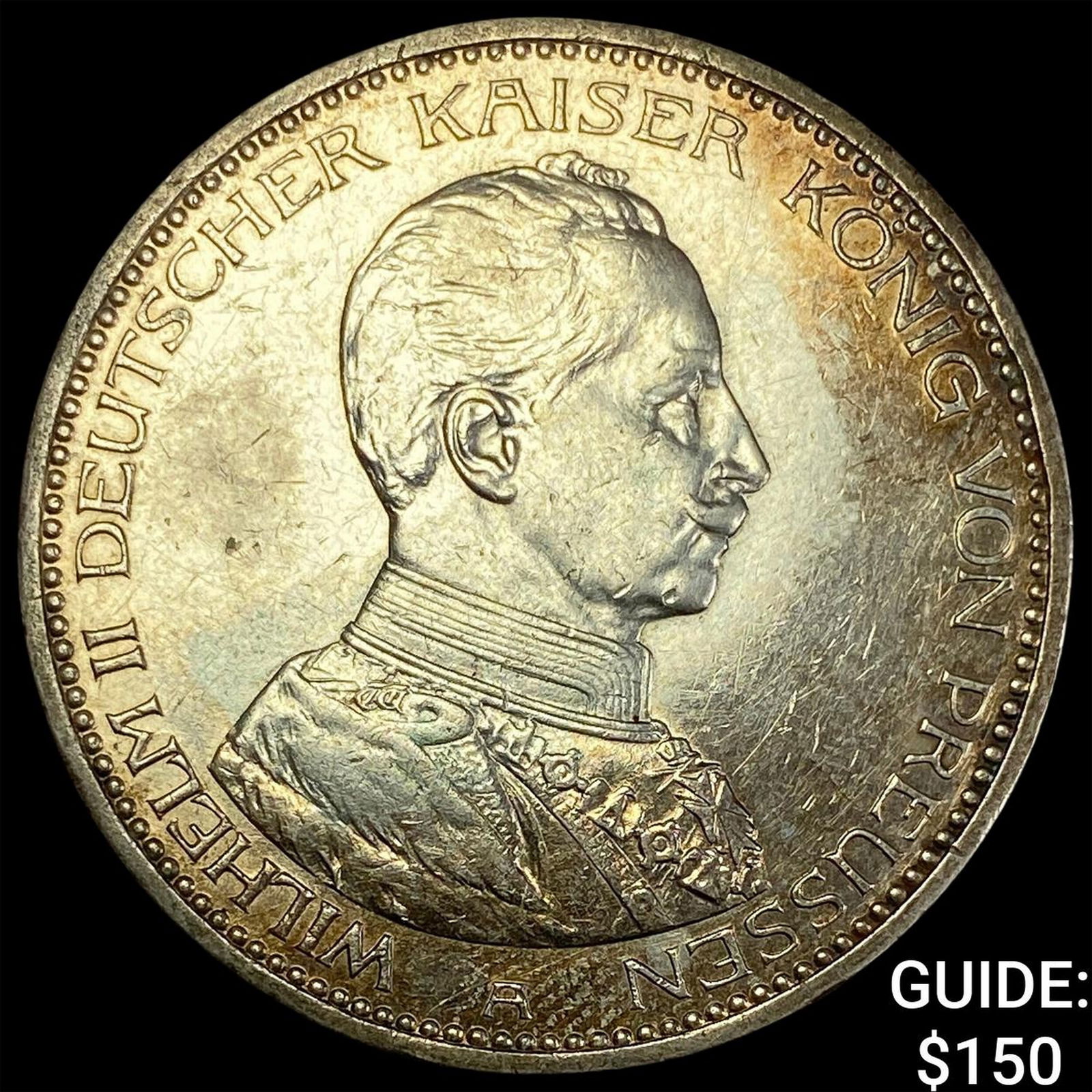 1913 A Prussia Silver 5 Reichsmark CLOSELY UNCIRCULATED (1 of 2)