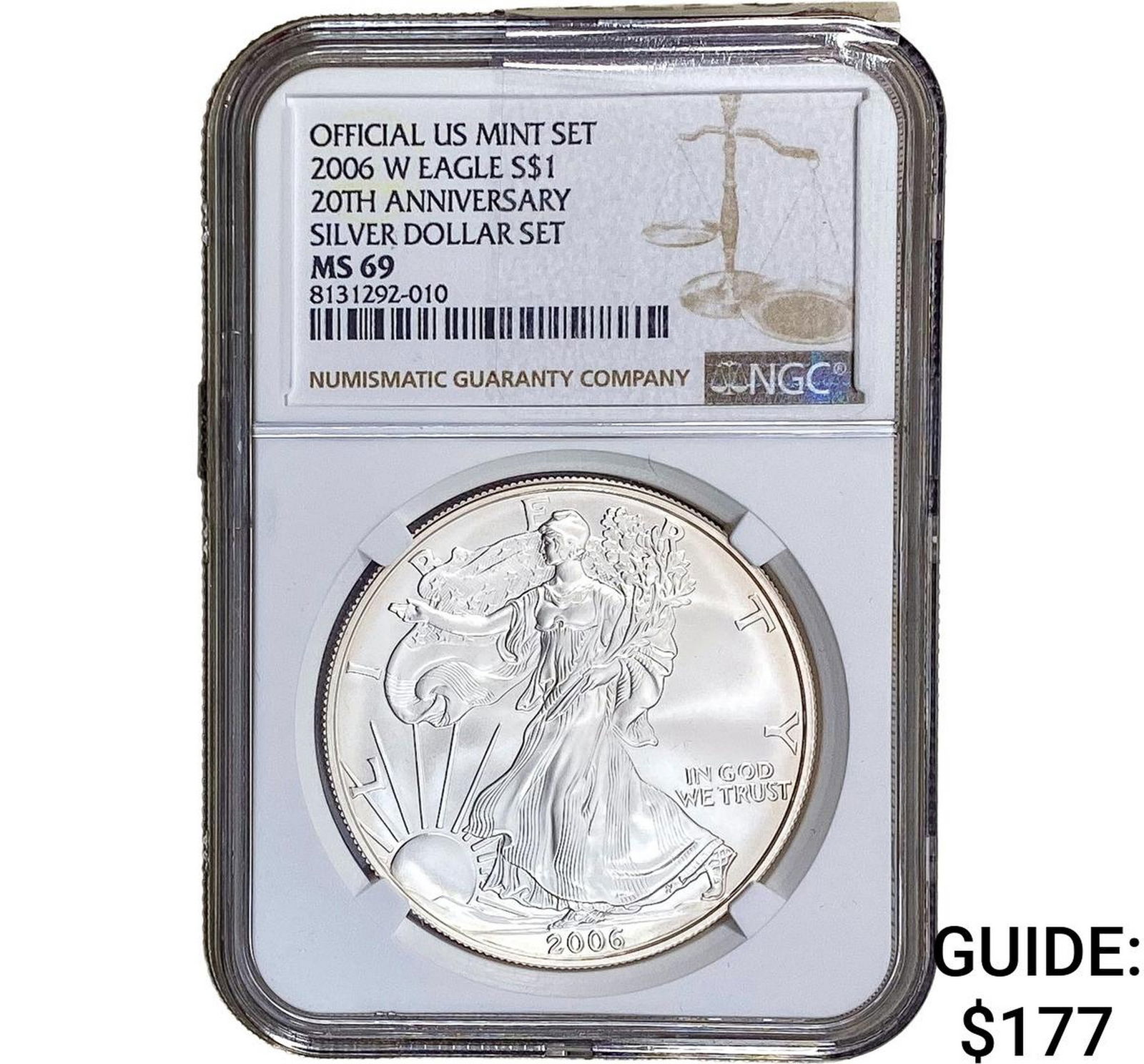 2006-W Silver Eagle NGC MS69 20th Anniversary (1 of 2)