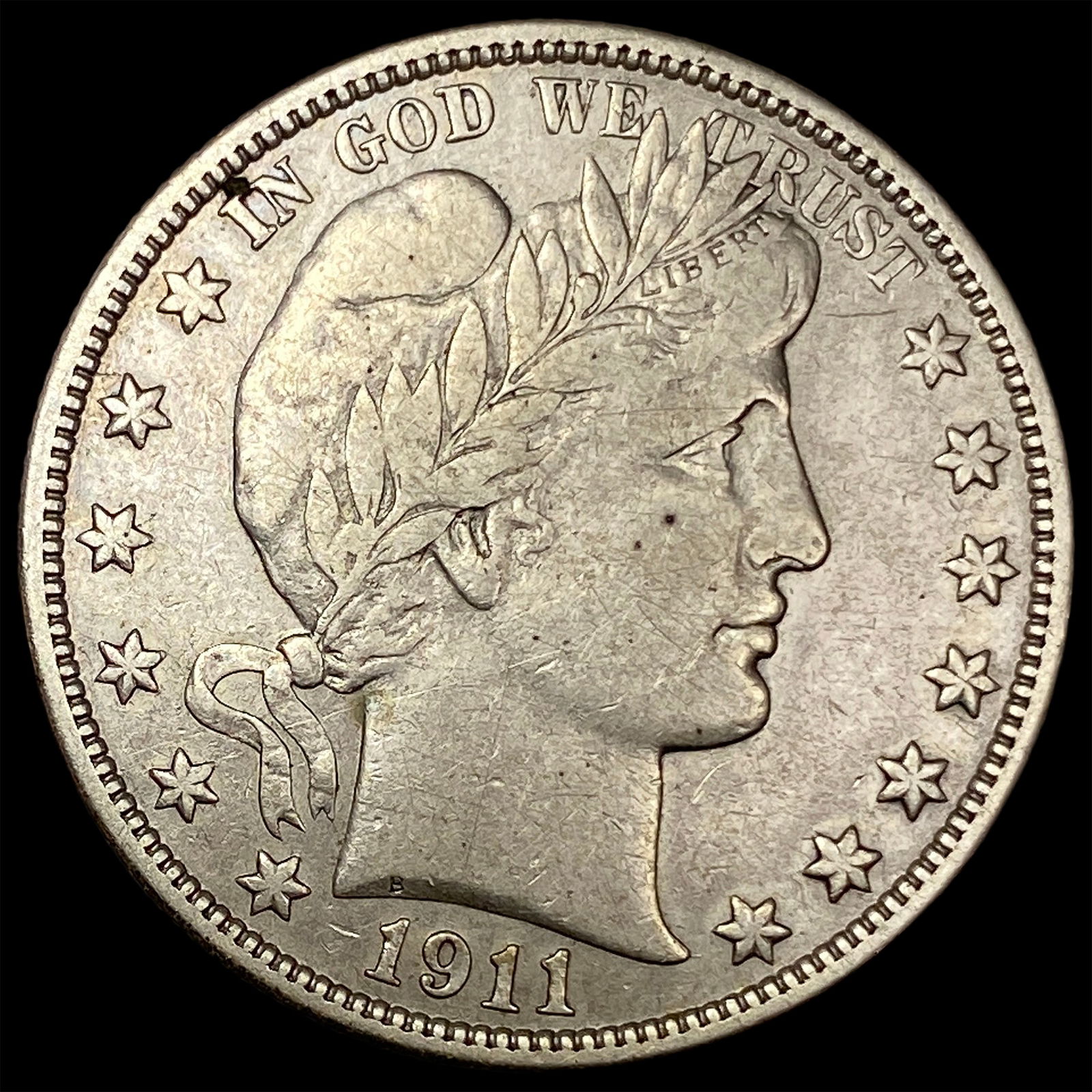 1911 Silver Barber Half Dollar NEARLY UNCIRCULATED (1 of 2)