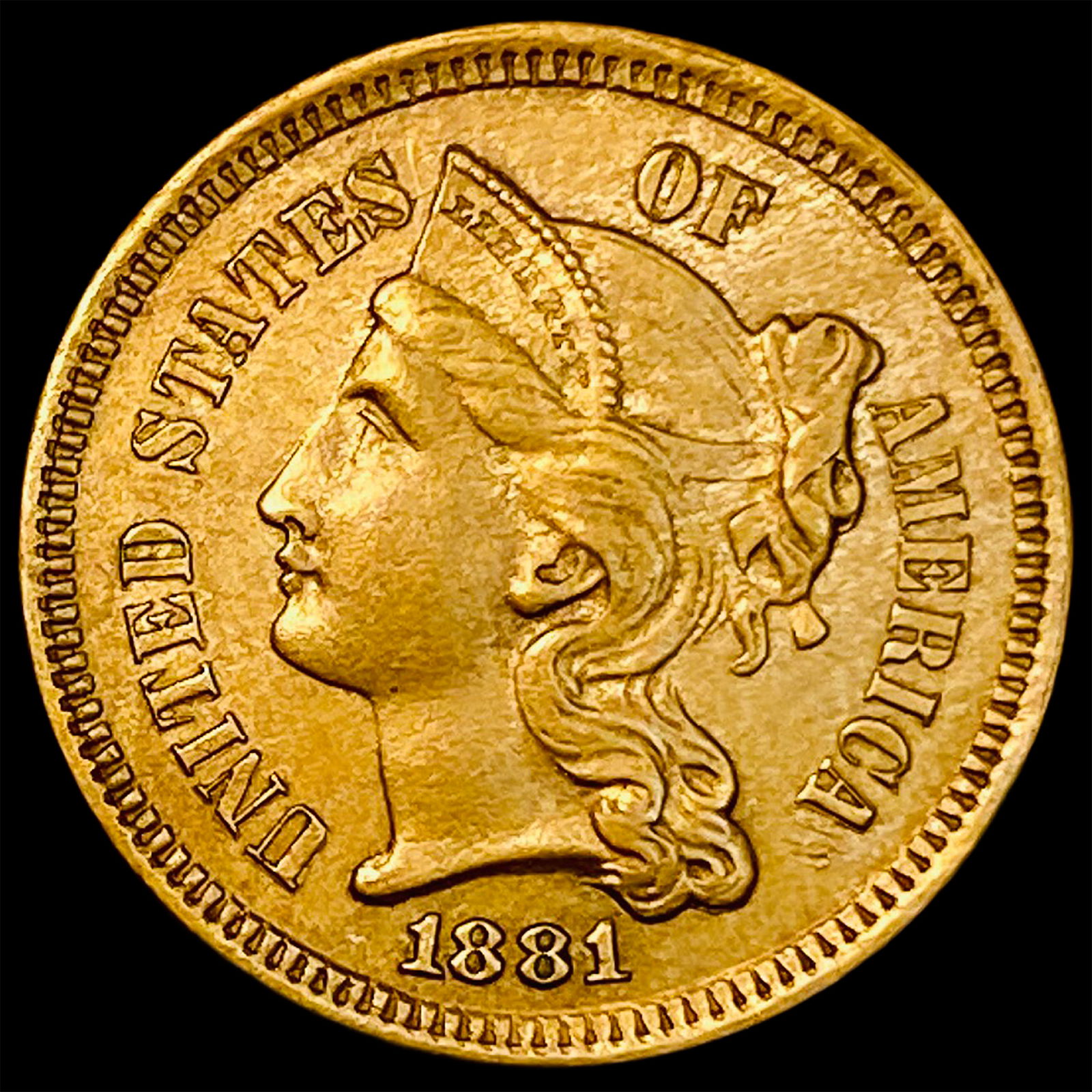 1881 Three Cent Nickel UNCIRCULATED (1 of 2)