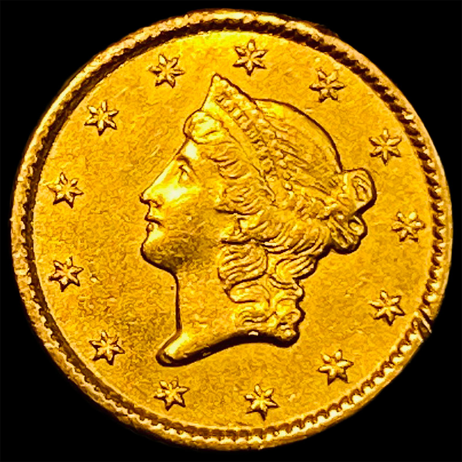 1853 $1 Gold Liberty Head Type 1 CHOICE AU (1 of 2)