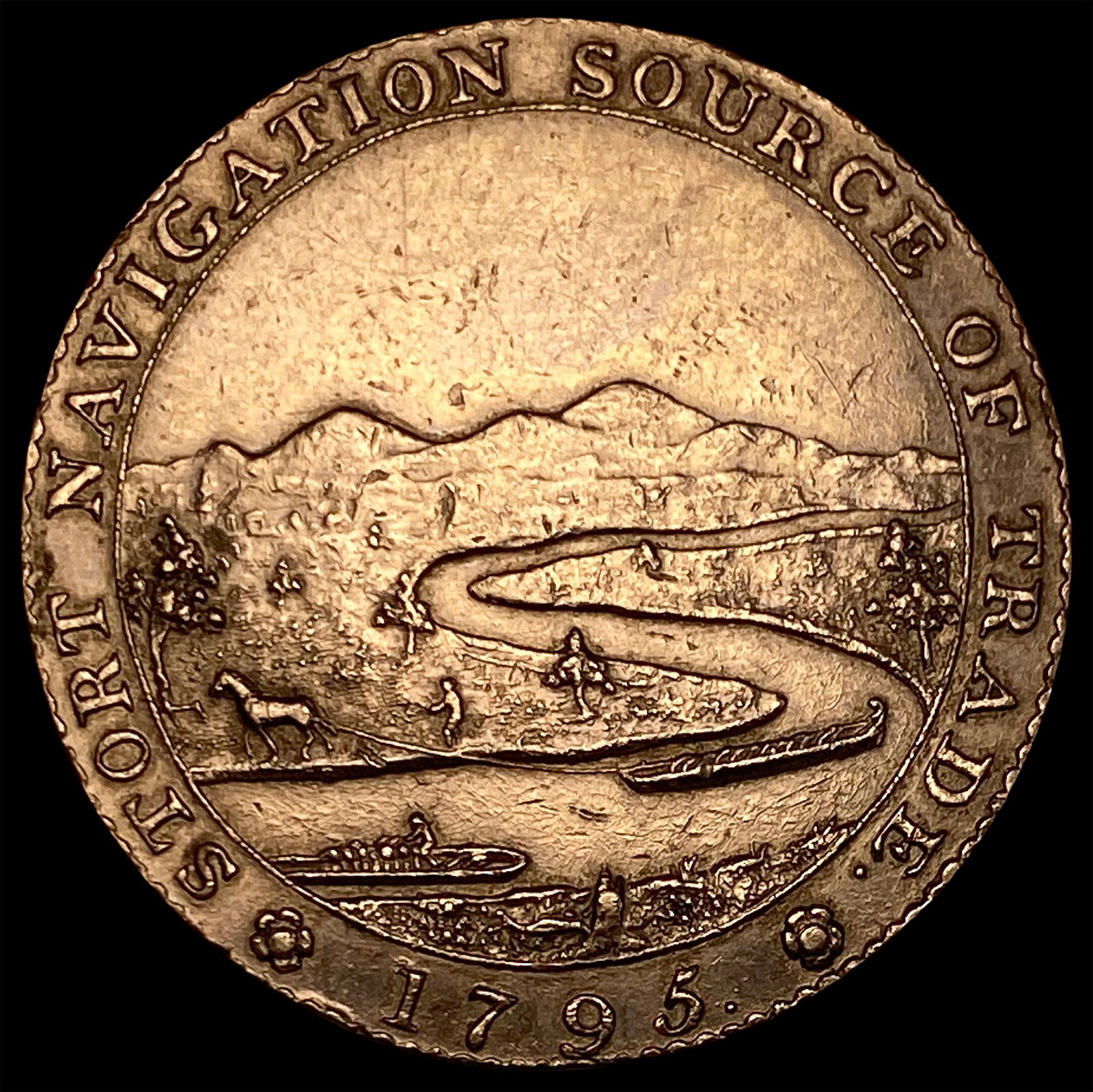 1795 Stortford Halfpenny Token CLOSELY UNCIRCULATED (1 of 2)