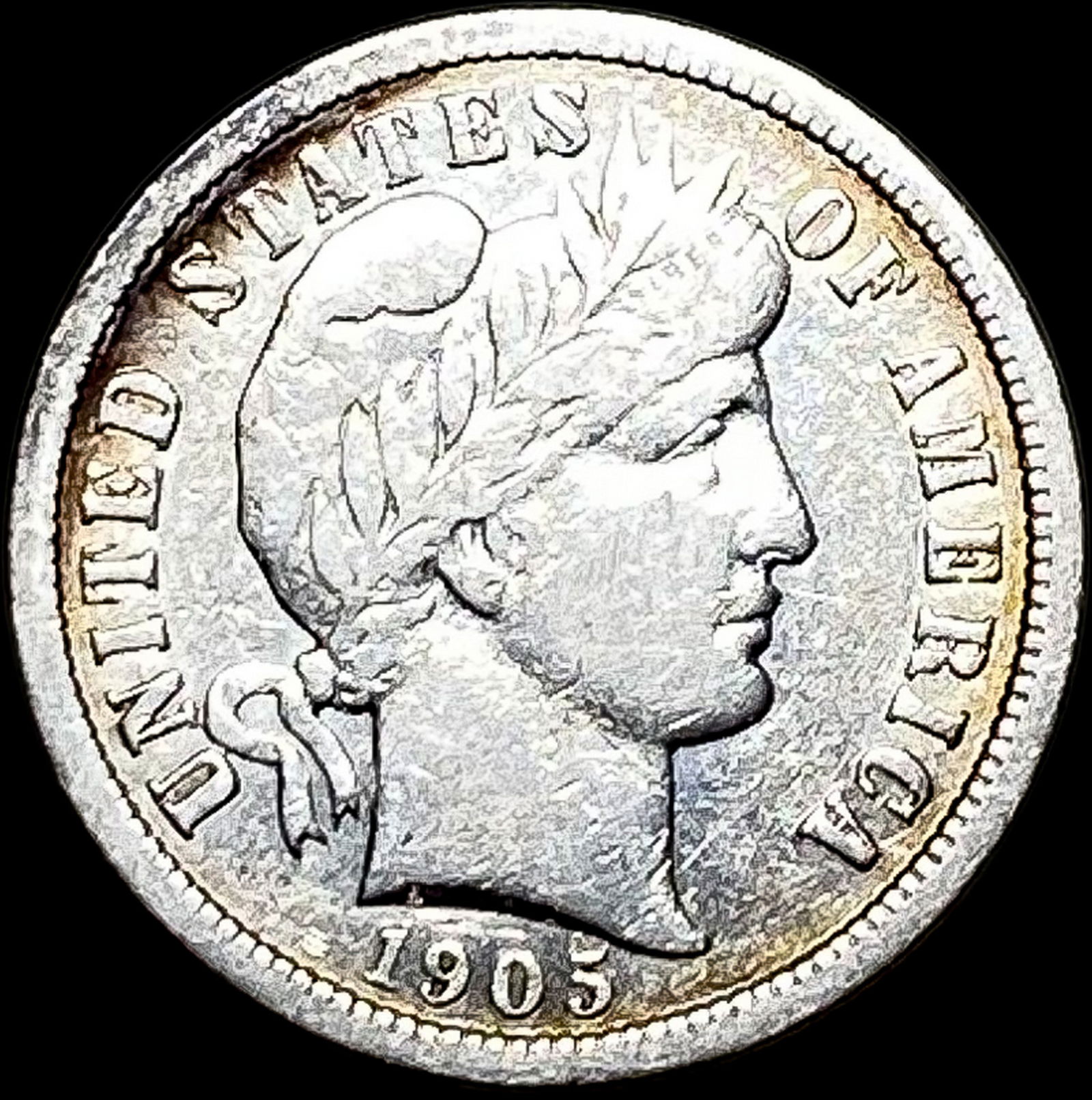 1905-S Silver Barber Dime CLOSELY UNCIRCULATED (1 of 2)