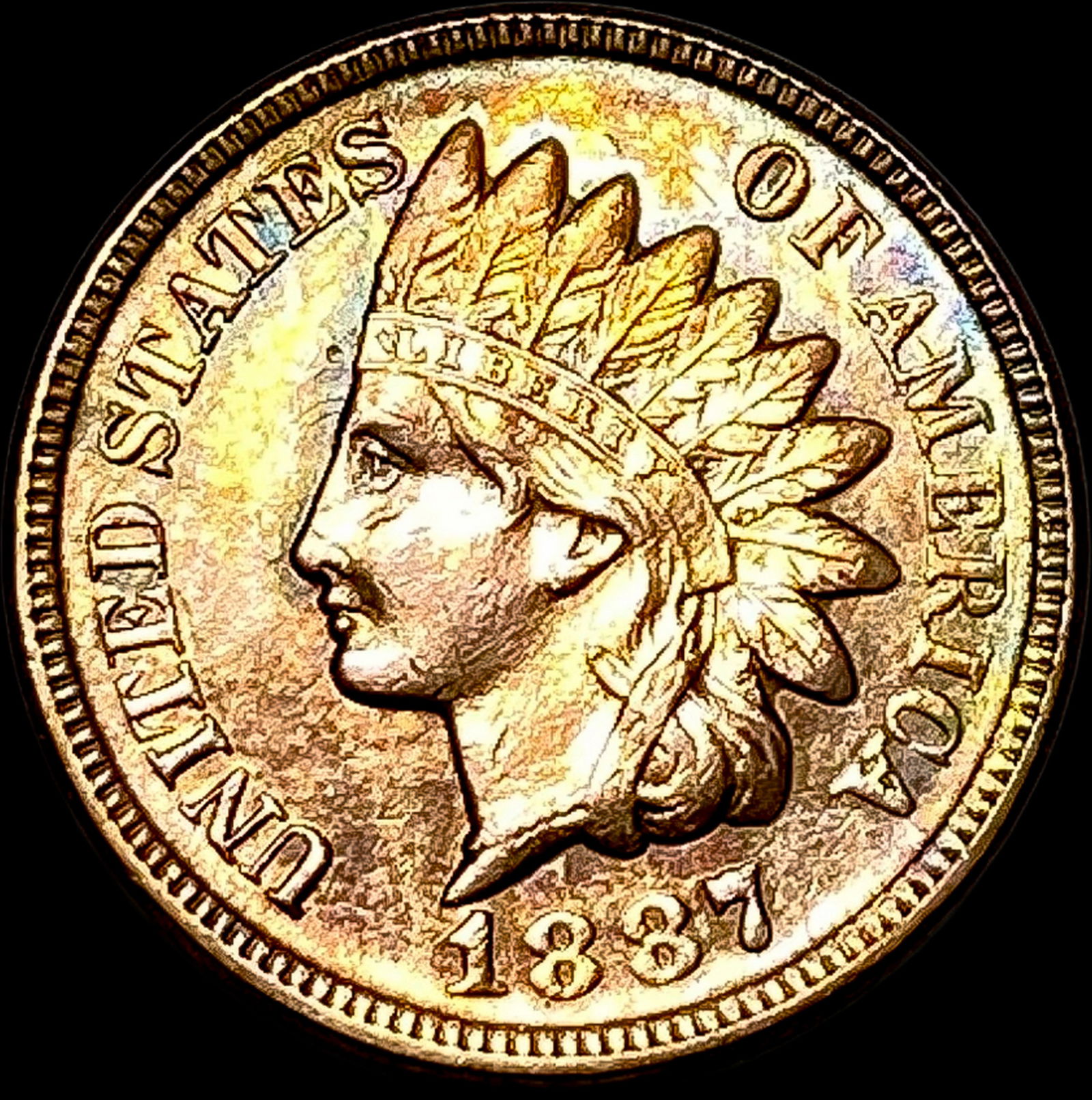 1887 Indian Head Cent CLOSELY UNCIRCULATED (1 of 2)