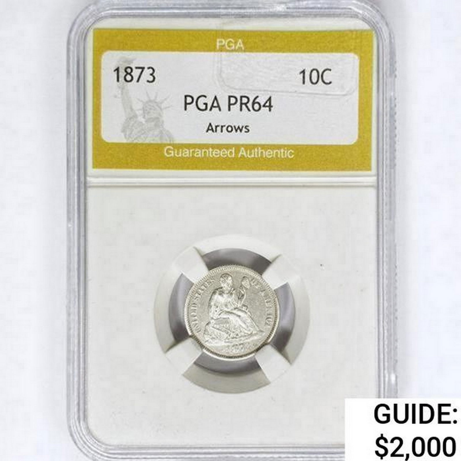 1873 Seated Liberty Dime PGA PR64 Arrows (1 of 2)