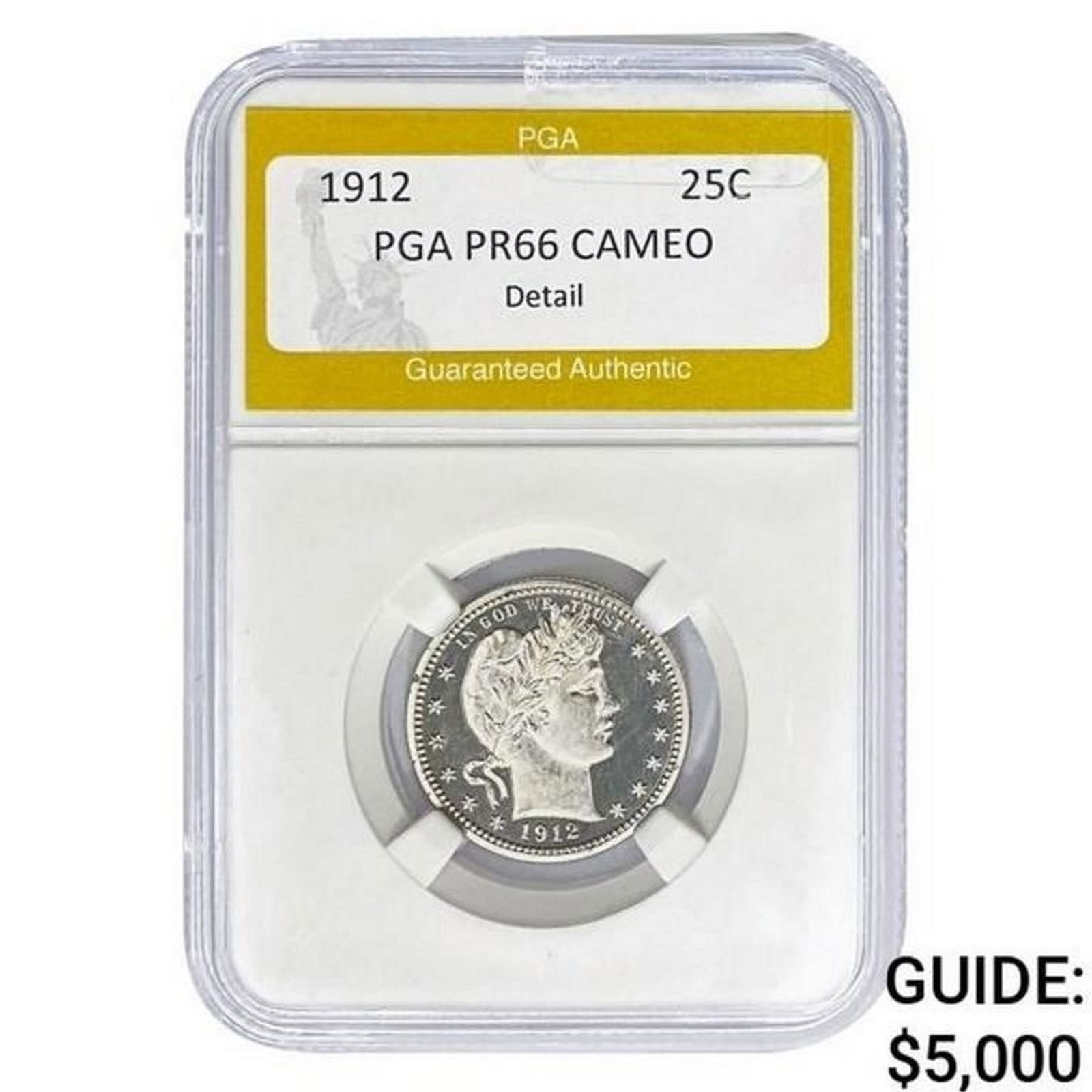 1912 Barber Quarter PGA PR66 CAMEO (1 of 2)