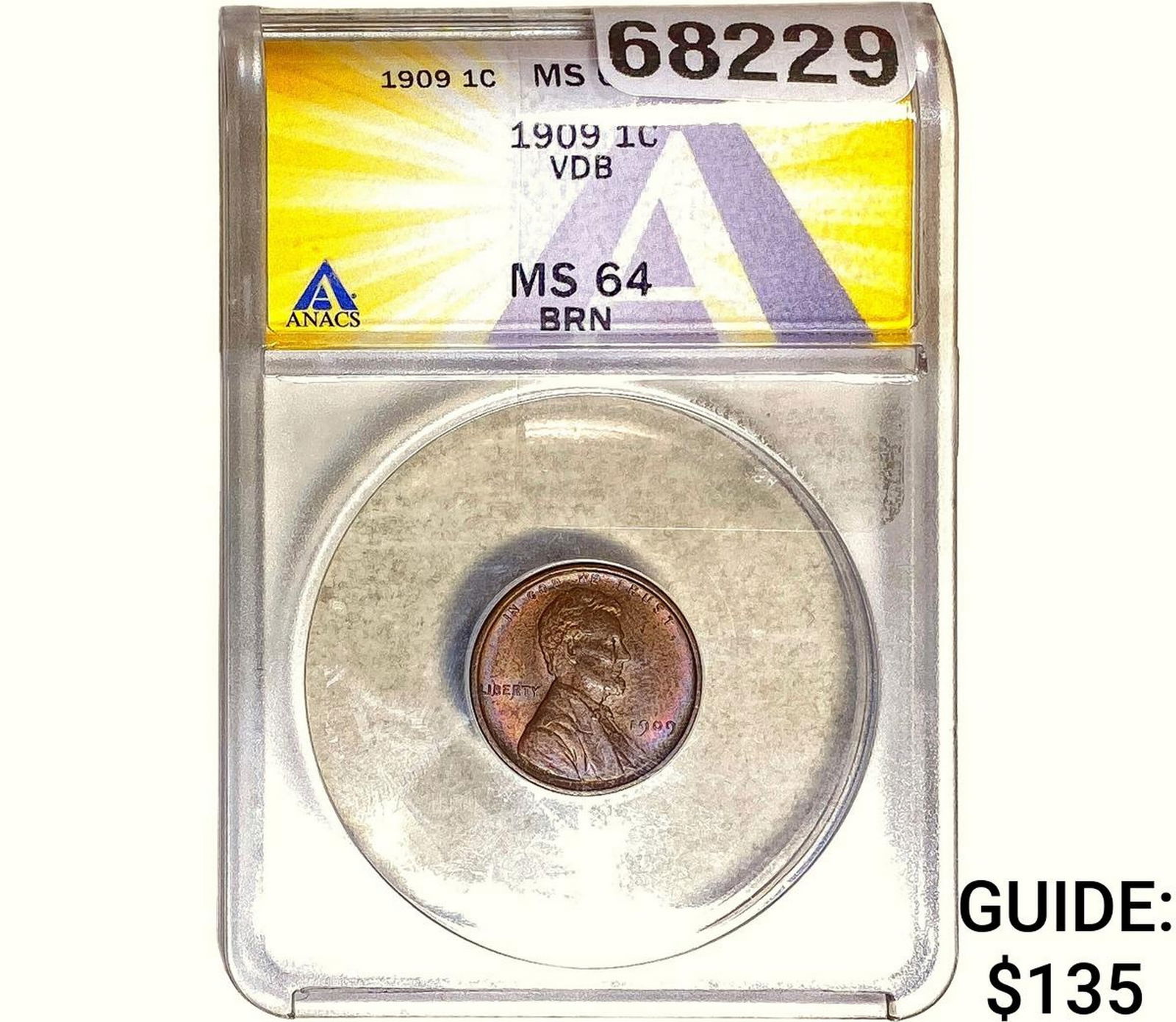 1909 Wheat Cent ANACS MS64 VDB BRN (1 of 2)