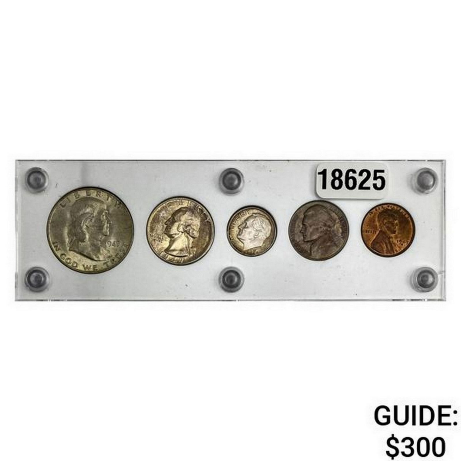 [5 Coins] 1949-D U.S. Year Set 1C-50C (1 of 2)