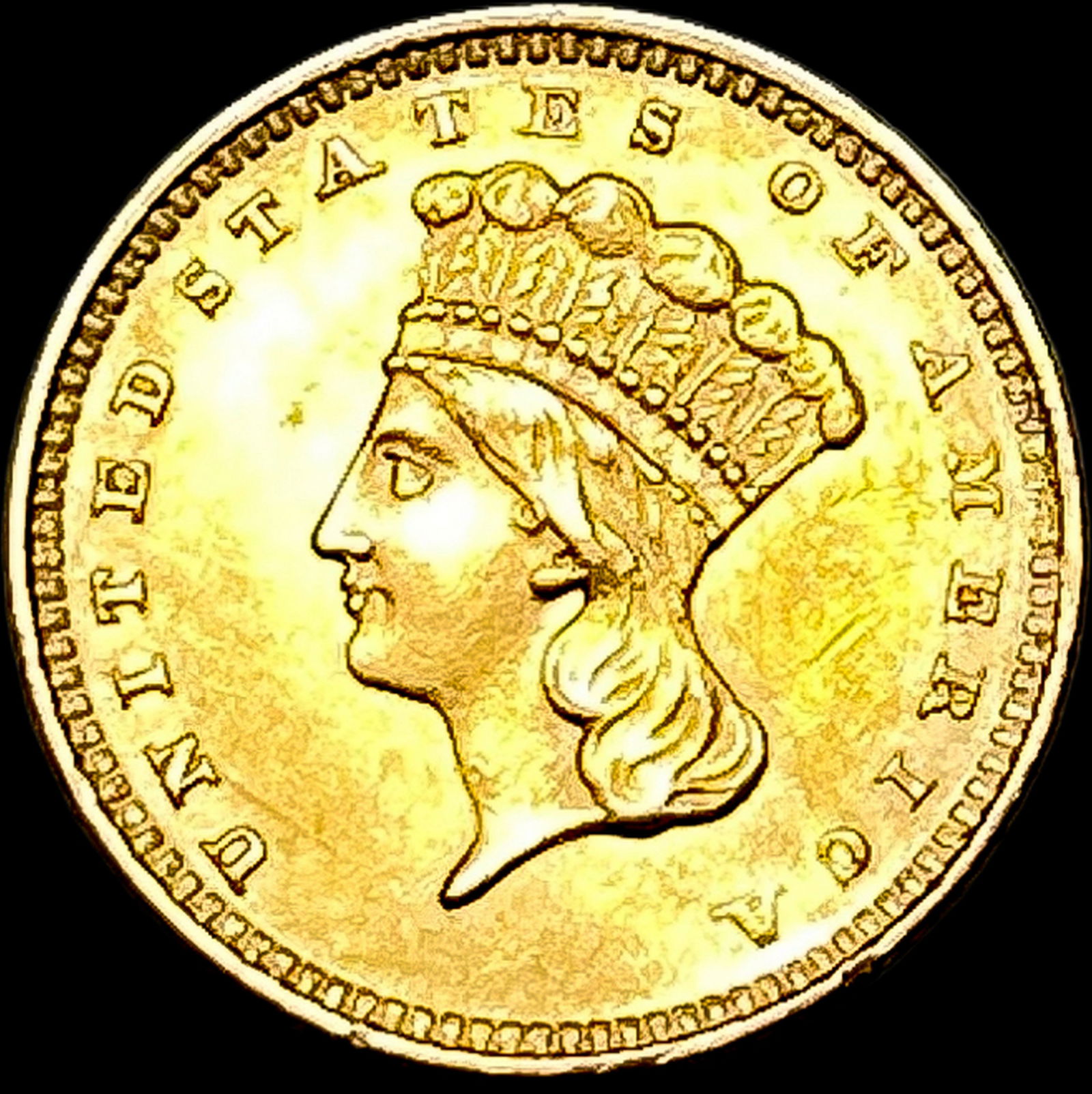 1862 Gold $1 Indian Princess Type 3 HIGH GRADE (1 of 2)