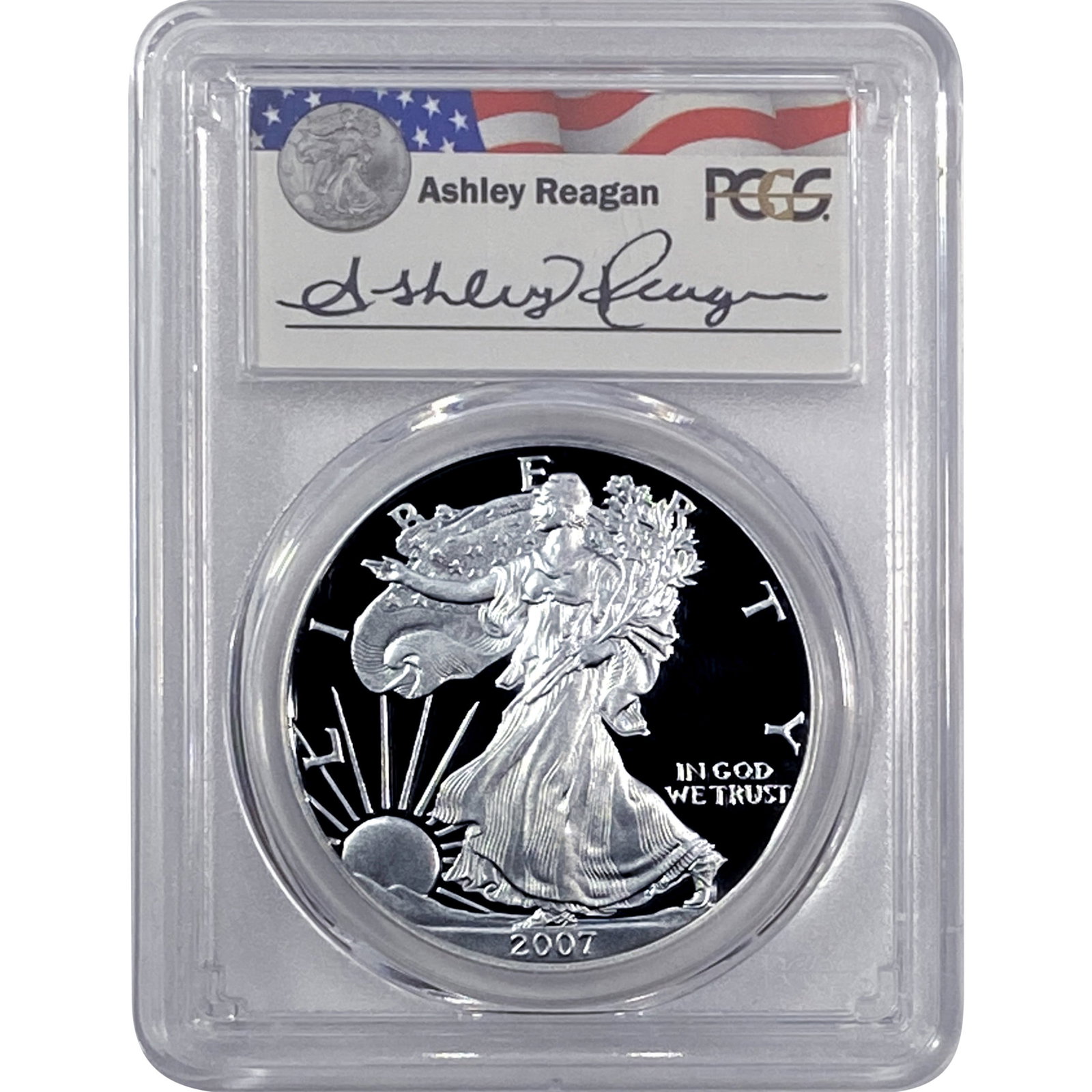 2007-W Silver Eagle PCGS PR69 DCAM Reagan Legacy: 2007-W Silver Eagle PCGS PR69 DCAM Reagan Legacy