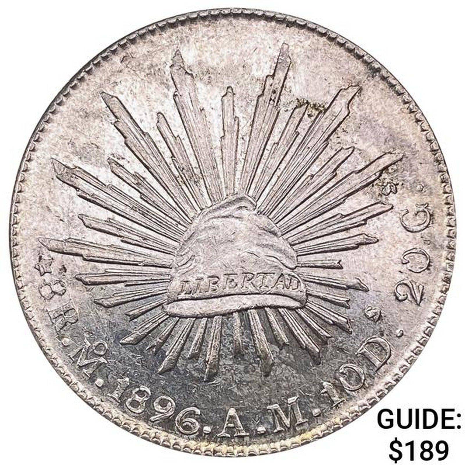 1896Mo AM Mexico Silver 8 Reales UNCIRCULATED: 1896Mo AM Mexico Silver 8 Reales UNCIRCULATED