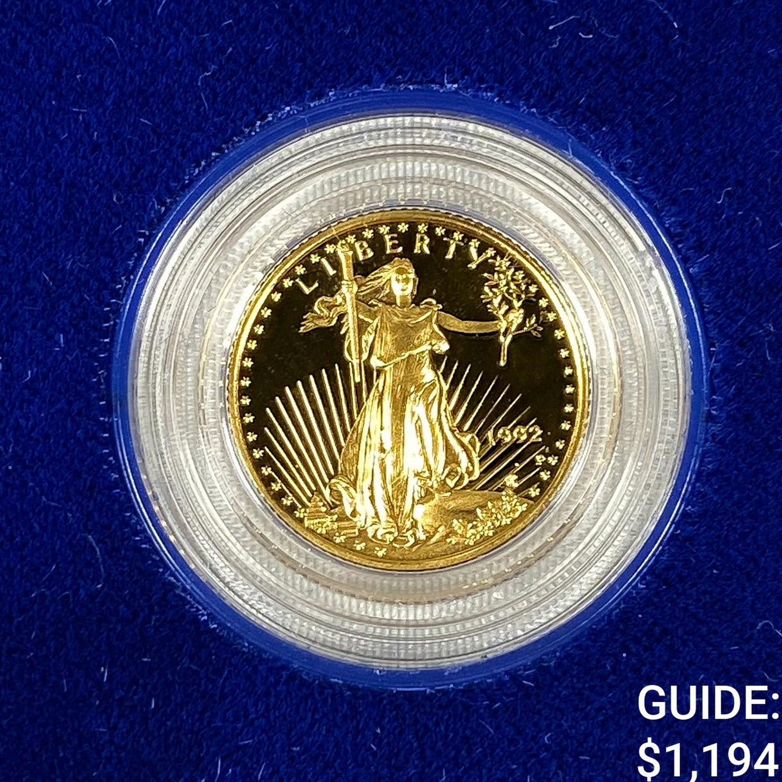 1992 $5 Gold American Eagle 1/10oz PF w/Box: 1992 $5 Gold American Eagle 1/10oz PF w/Box