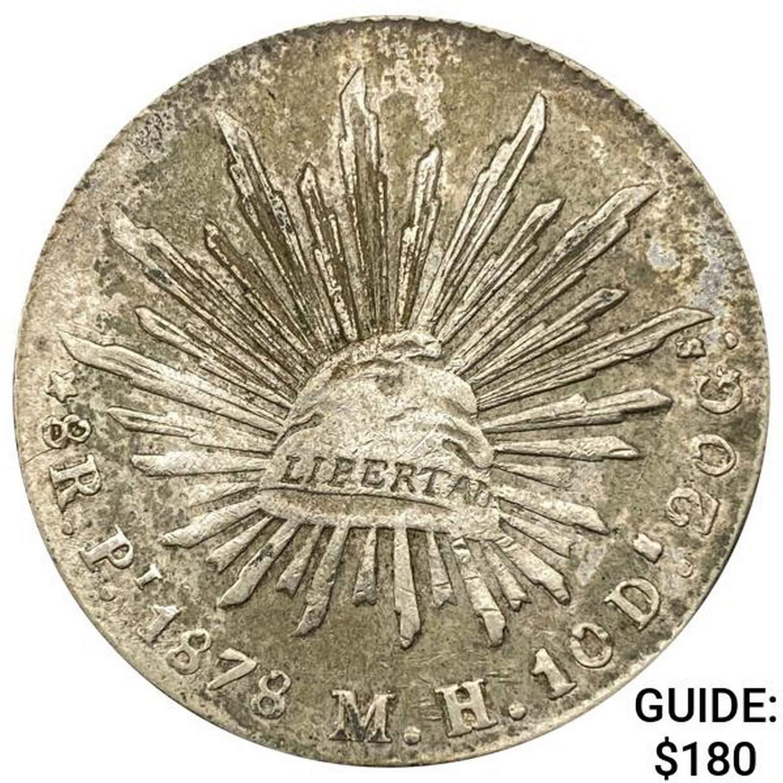 1878Pi MH Mexico Silver 8 Reales CLOSELY UNCIRCULATED: 1878Pi MH Mexico Silver 8 Reales CLOSELY UNCIRCULATED