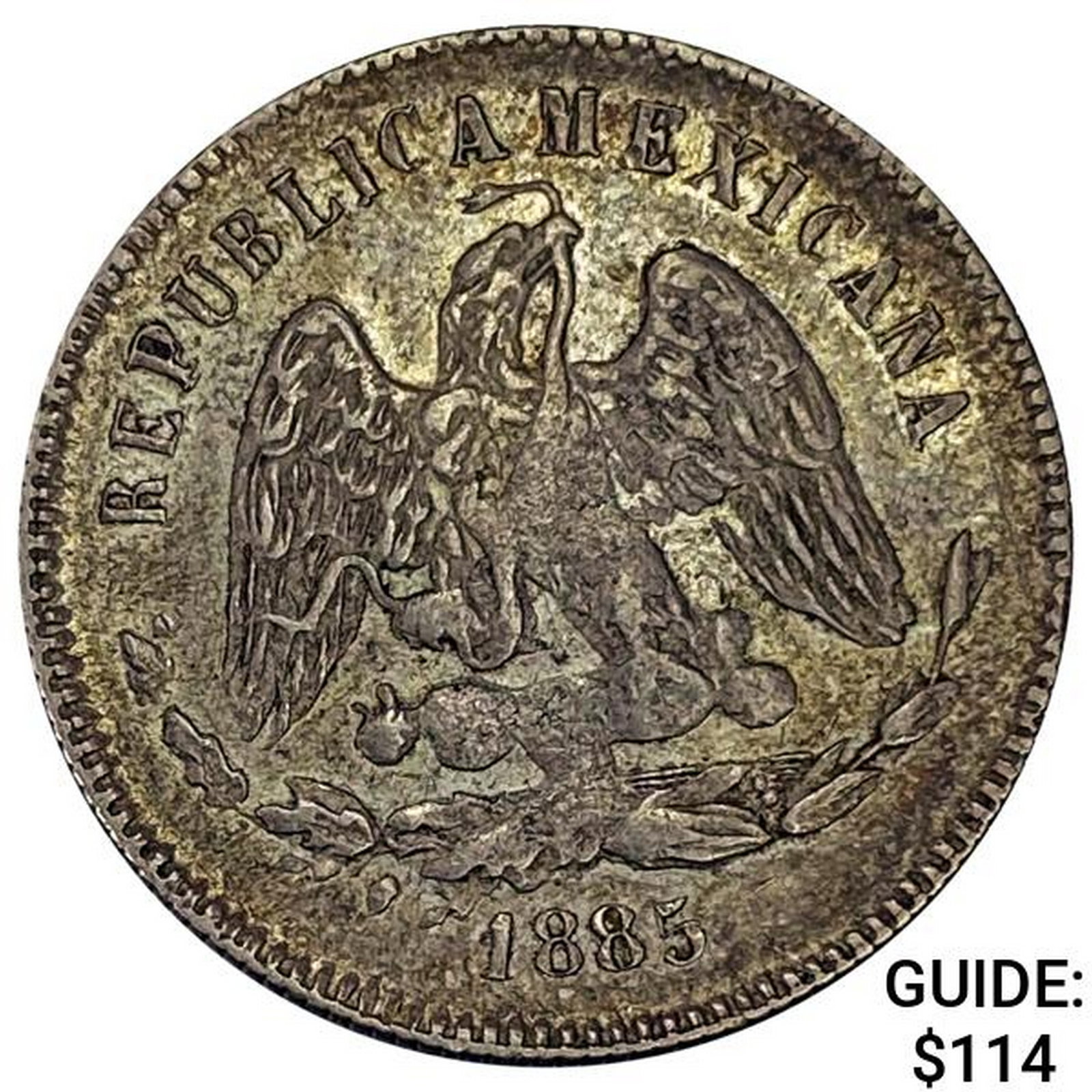 1885 Mexico 25 Centavos CLOSELY UNCIRCULATED: 1885 Mexico 25 Centavos CLOSELY UNCIRCULATED