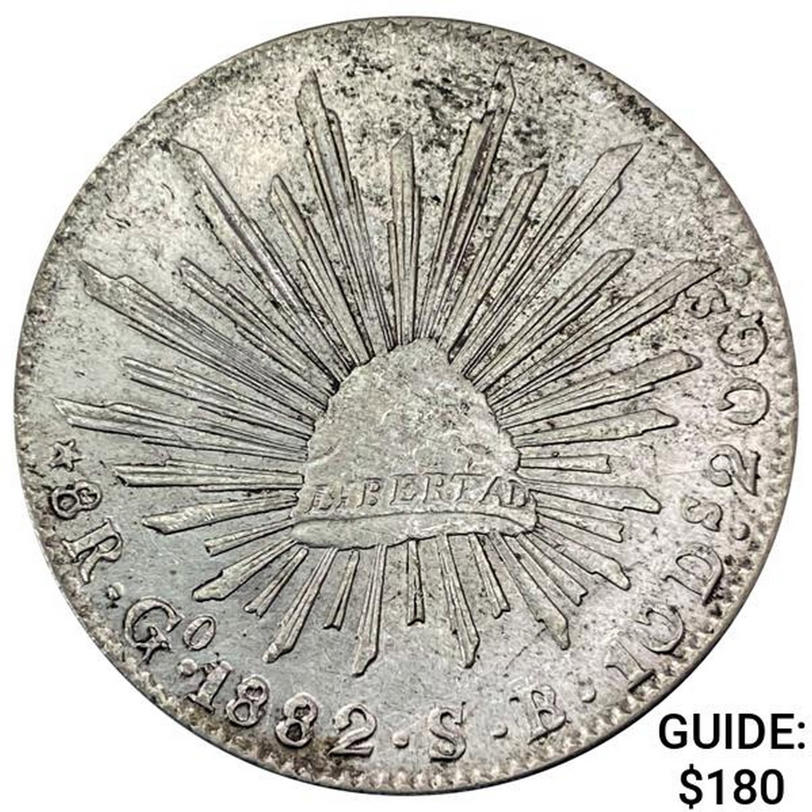 1882Go SB Mexico Silver 8 Reales UNCIRCULATED: 1882Go SB Mexico Silver 8 Reales UNCIRCULATED