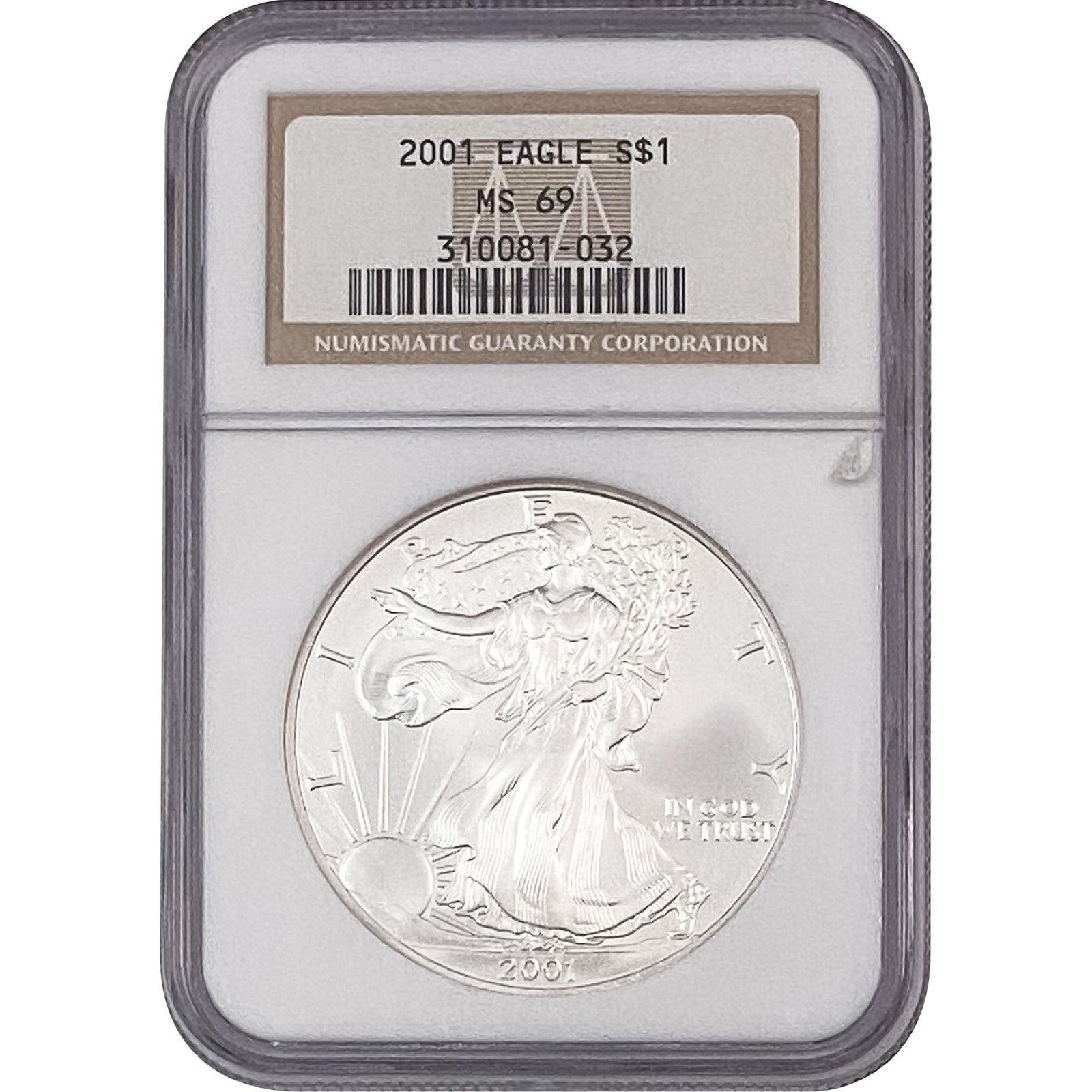 2001 Silver Eagle NGC MS69: 2001 Silver Eagle NGC MS69