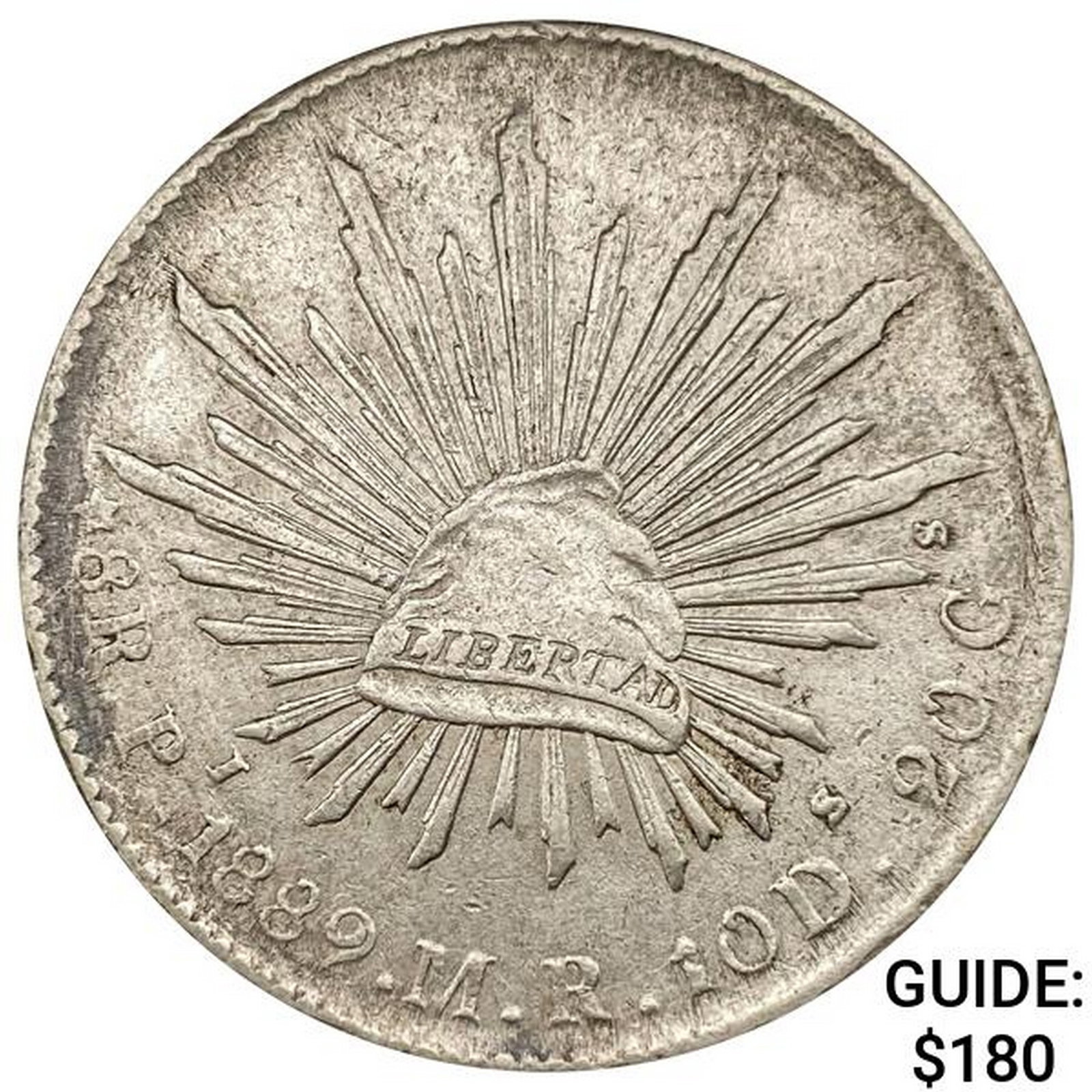 1889Pi MR Mexico Silver 8 Reales CLOSELY UNCIRCULATED: 1889Pi MR Mexico Silver 8 Reales CLOSELY UNCIRCULATED