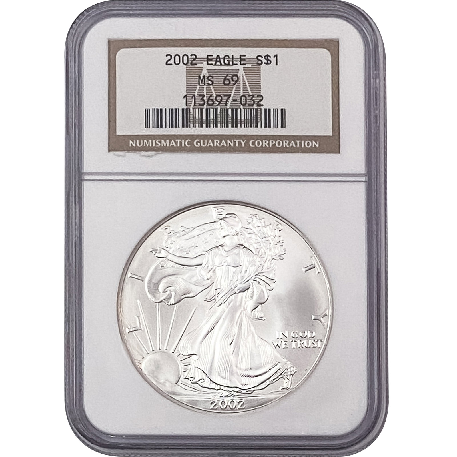 2002 Silver Eagle NGC MS69: 2002 Silver Eagle NGC MS69
